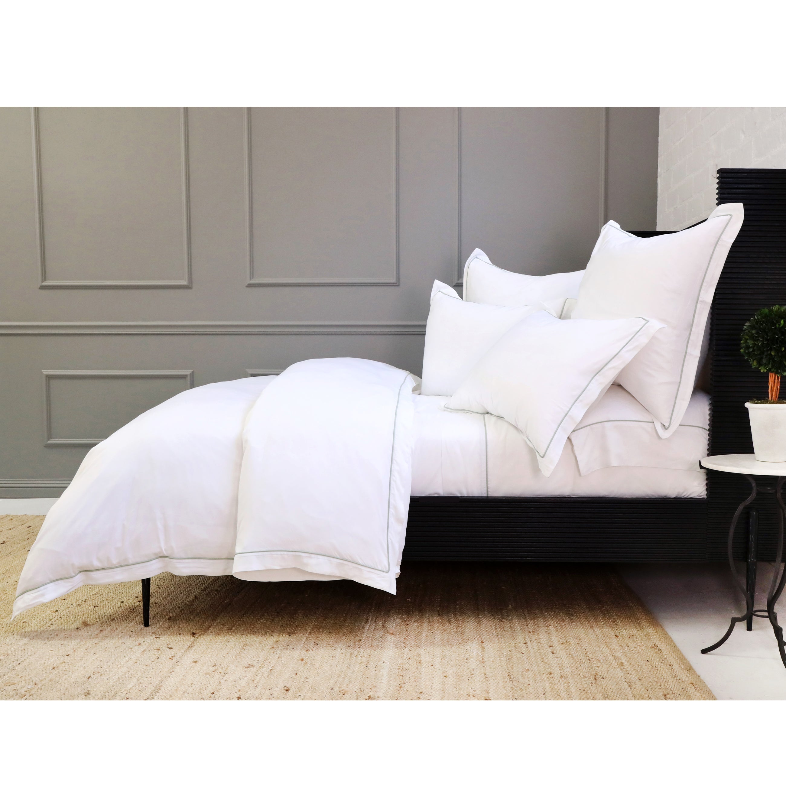 Pom Pom at Home Sheena Bamboo Sateen Duvet Cover Set ~ Sea Glass Piping ~ Available in Twin, Queen and King Sizes - Image 3