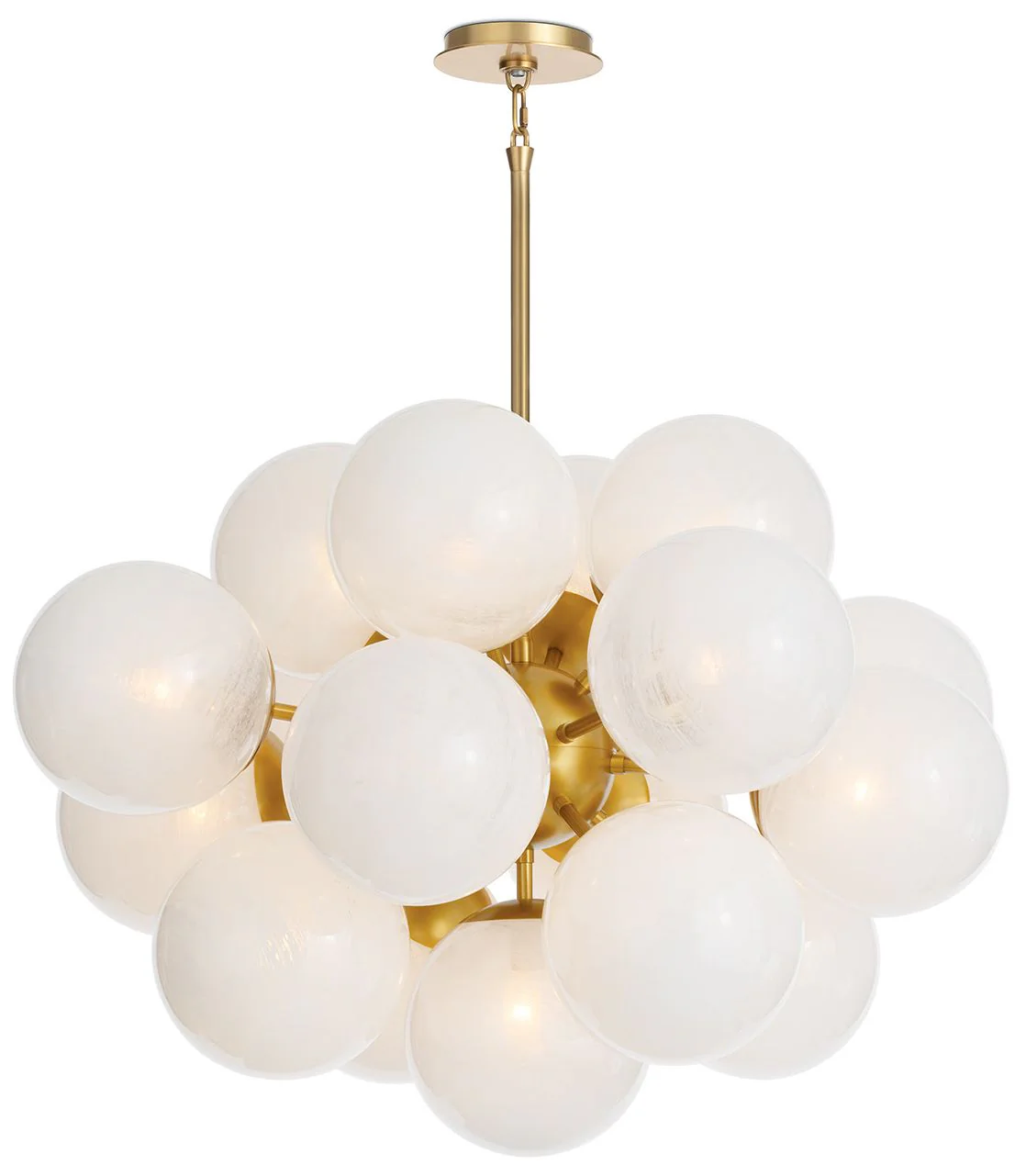Shine Chandelier (Natural Brass with Swirl Glass) - Image 1