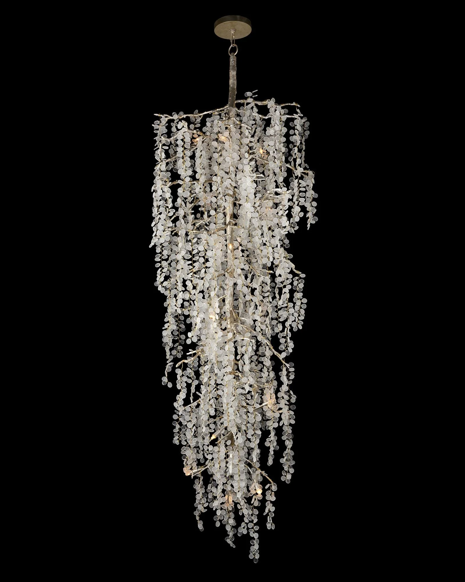 Shiro Noda 35" Wide Antique Brass Glass 15-Light Chandelier - Image 1