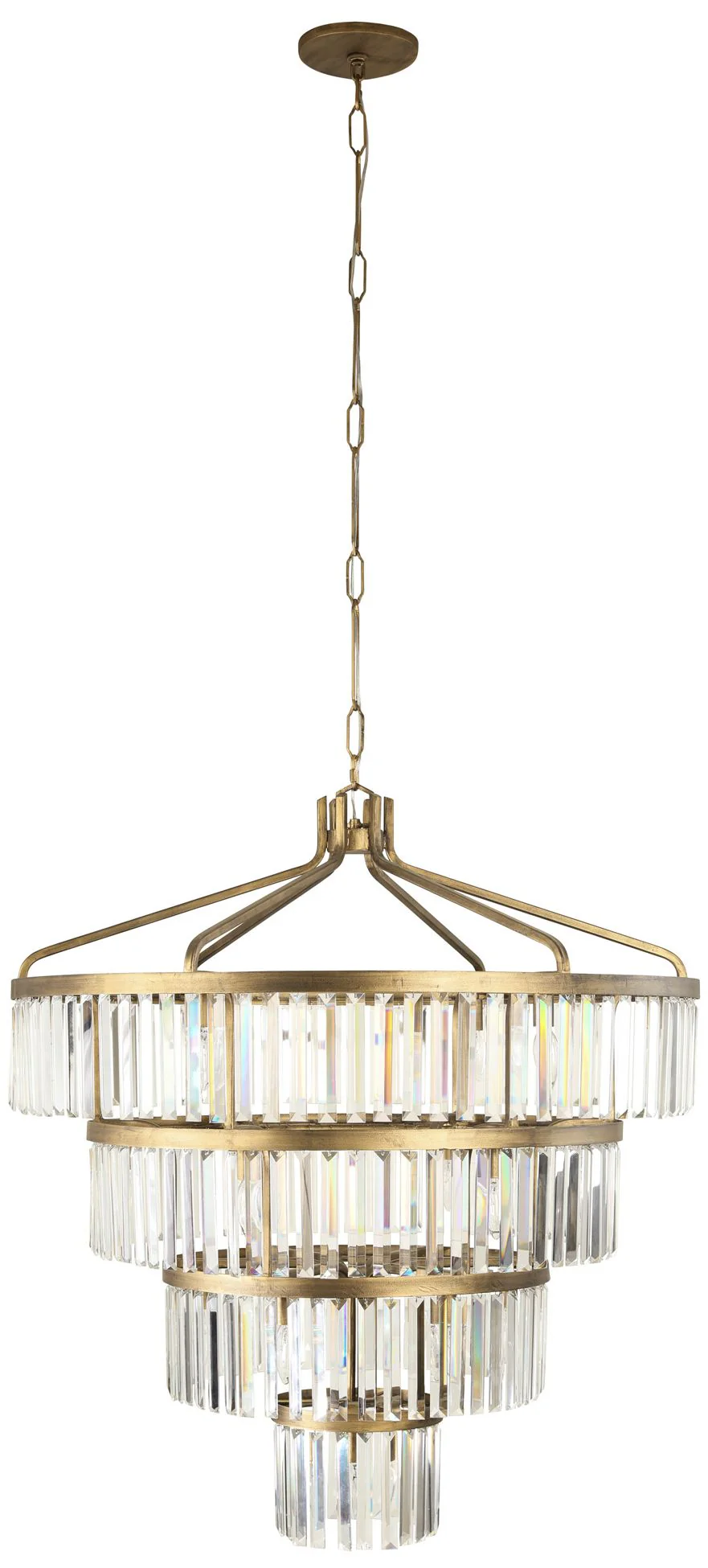 Social Club 36"W Havana Gold Crystal 4-Tier Pendant Light - Image 2