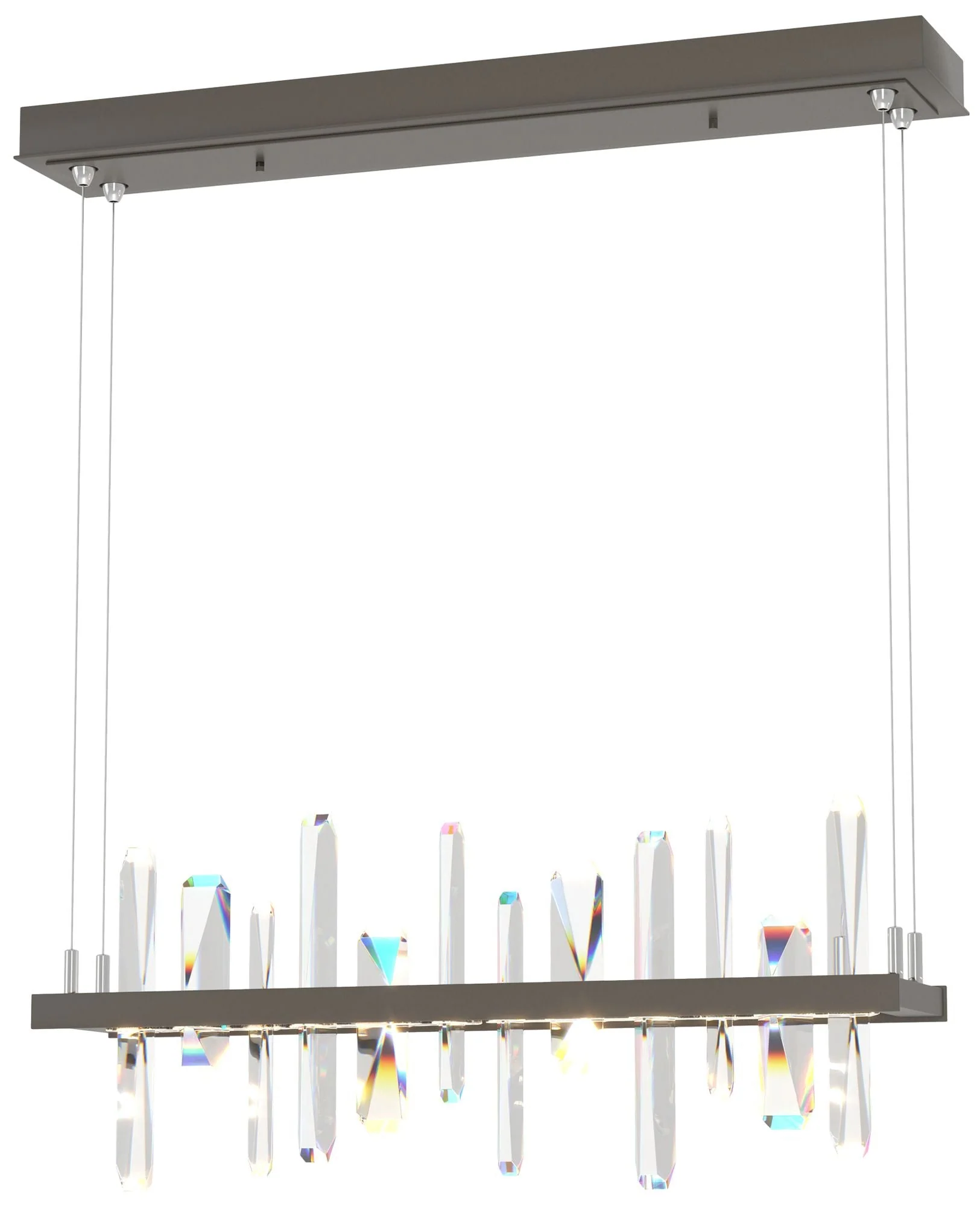 Solitude 25.5"W Crystal Accented Dark Smoke Standard LED Pendant - Image 1
