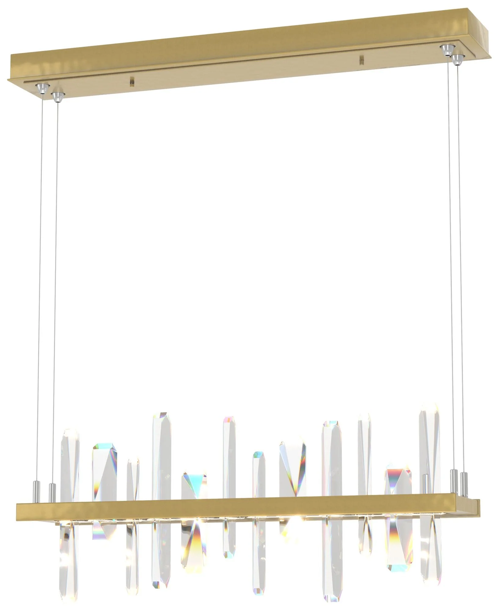 Solitude 25.5"W Crystal Accented Modern Brass Standard LED Pendant - Image 1