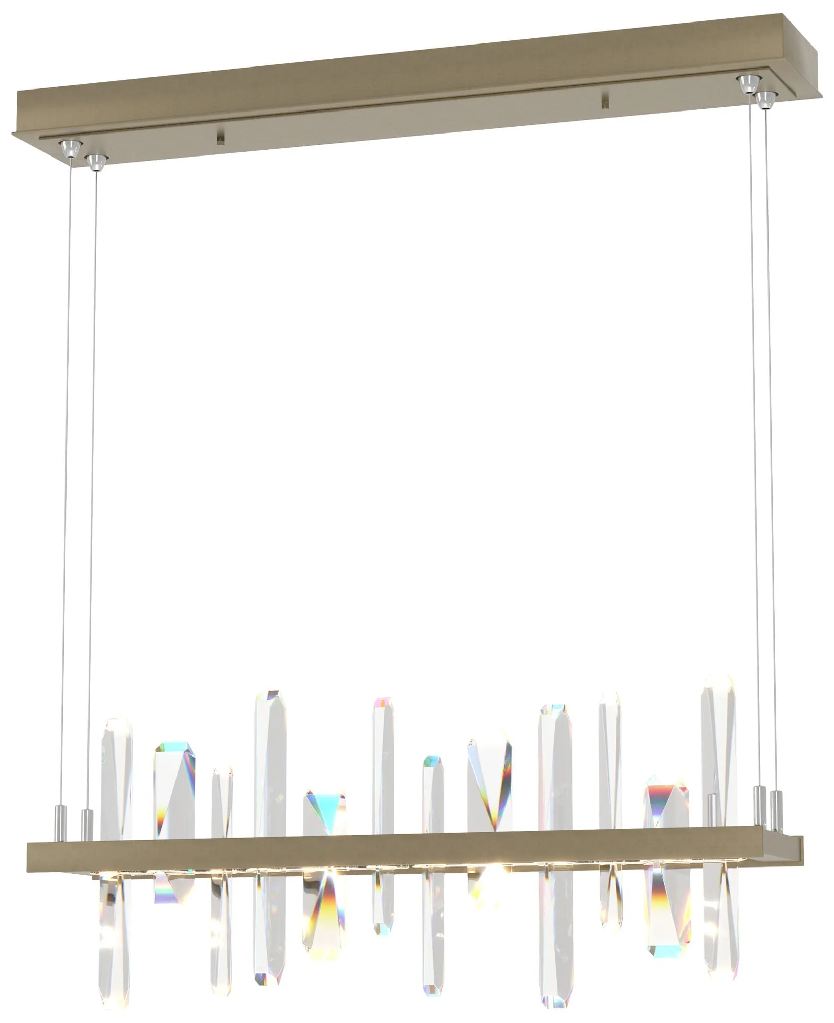 Solitude 25.5"W Crystal Accented Soft Gold Standard LED Pendant - Image 1