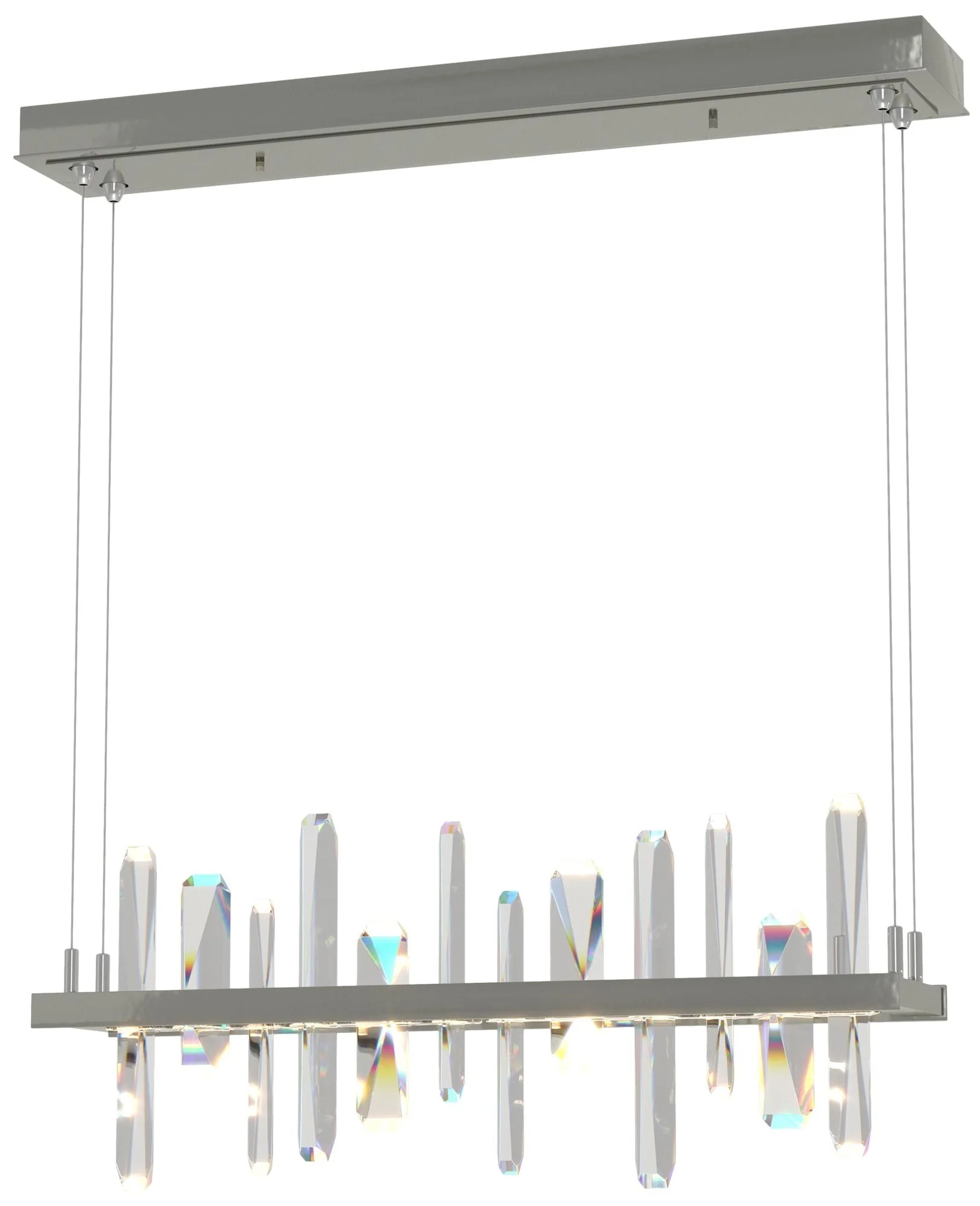 Solitude 25.5"W Crystal Accented Sterling Standard LED Pendant - Image 1