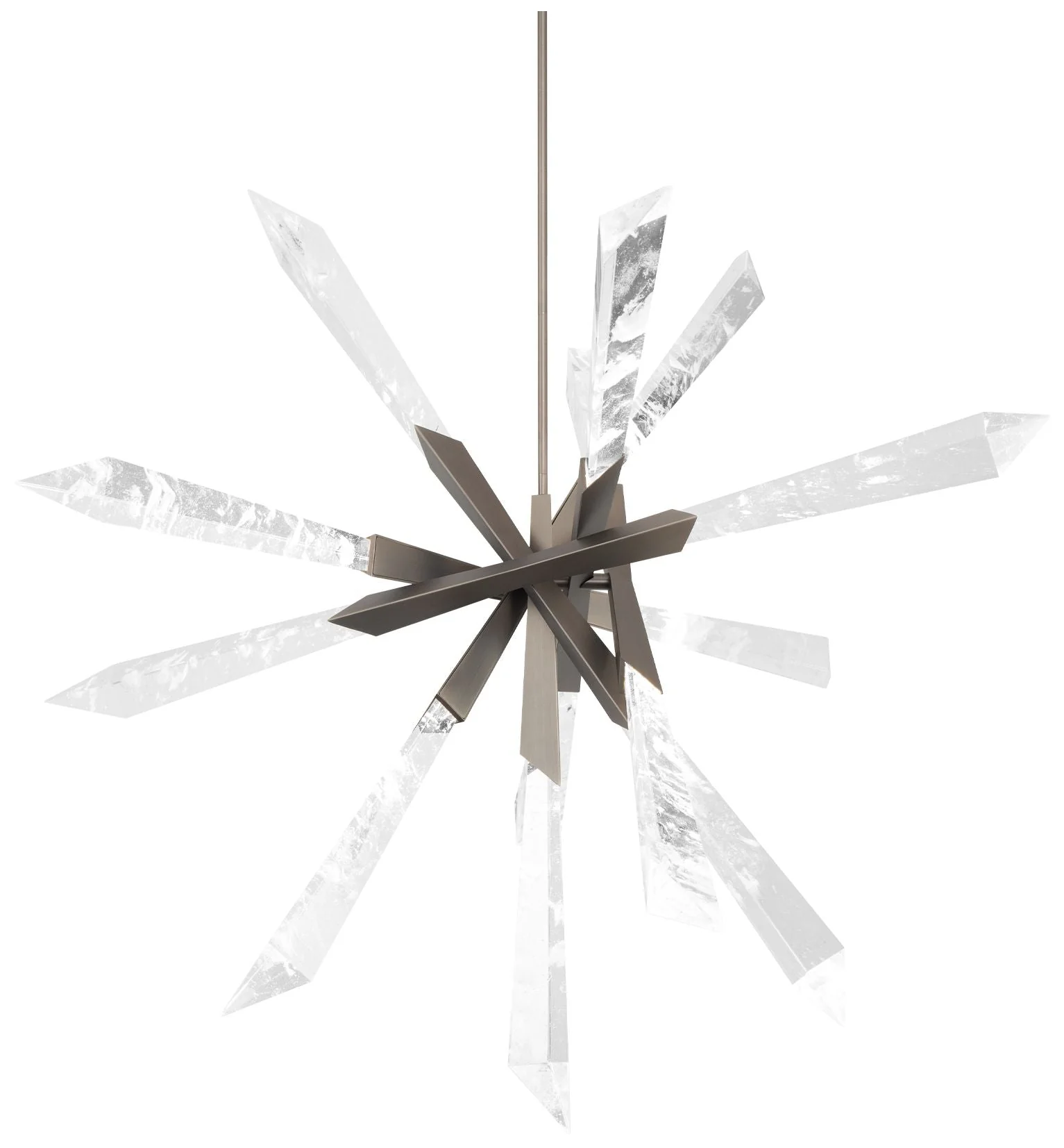 Solitude 35 1/2"W Antique Nickel Crystal LED Pendant Light - Image 1