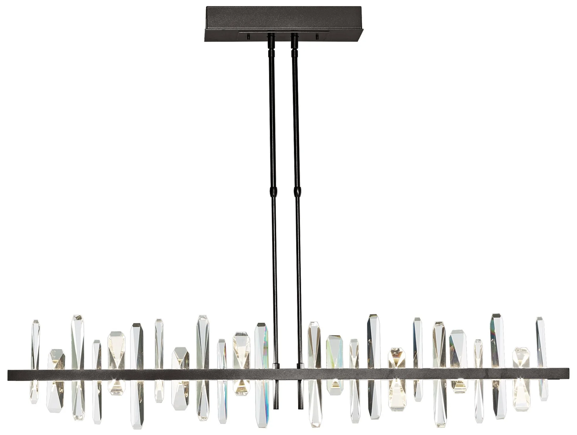 Solitude 51.9" Dark Smoke & Crystal Long LED Pendant - Image 1