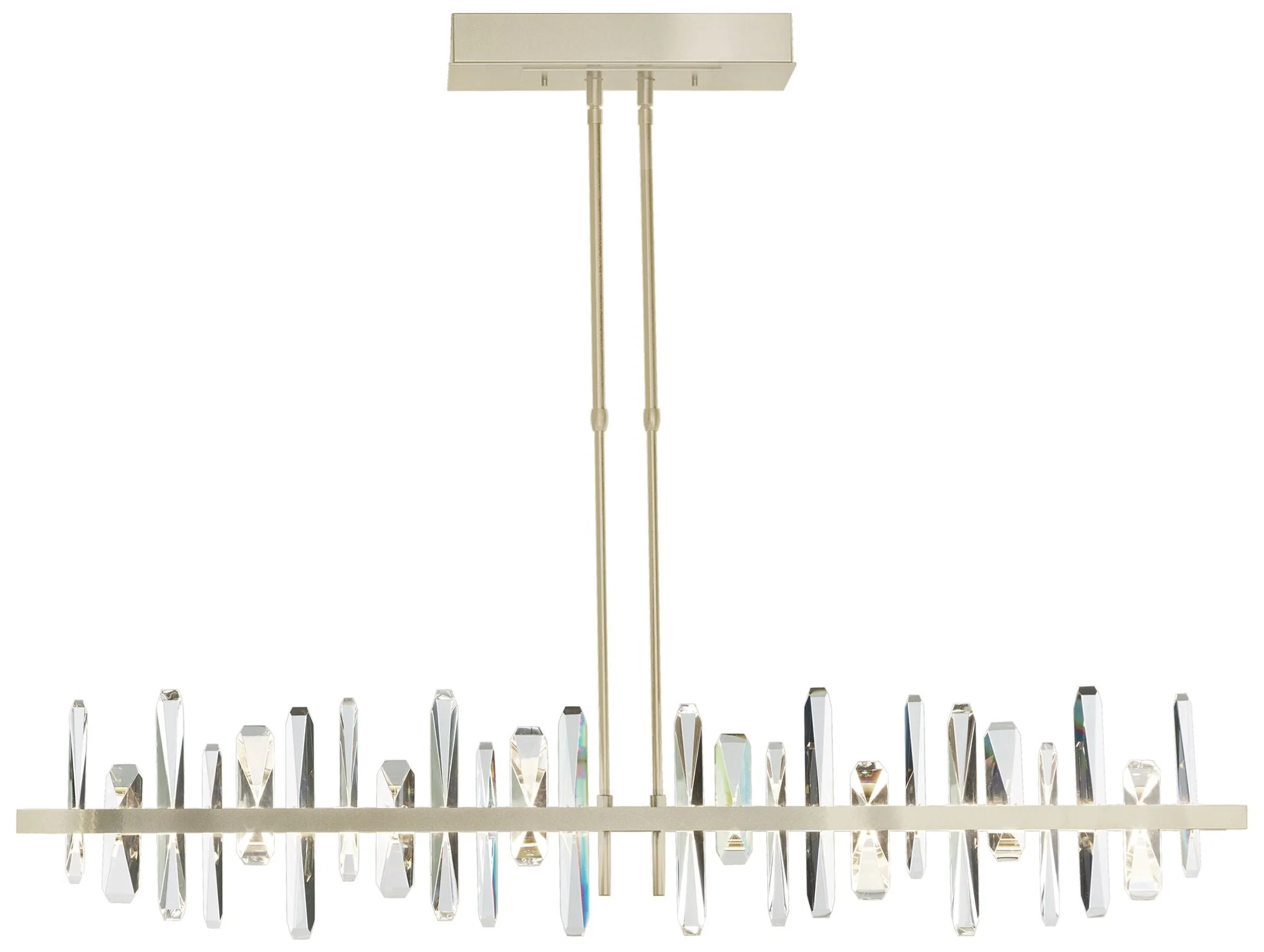 Solitude 51.9" Modern Brass & Crystal Short LED Pendant - Image 1