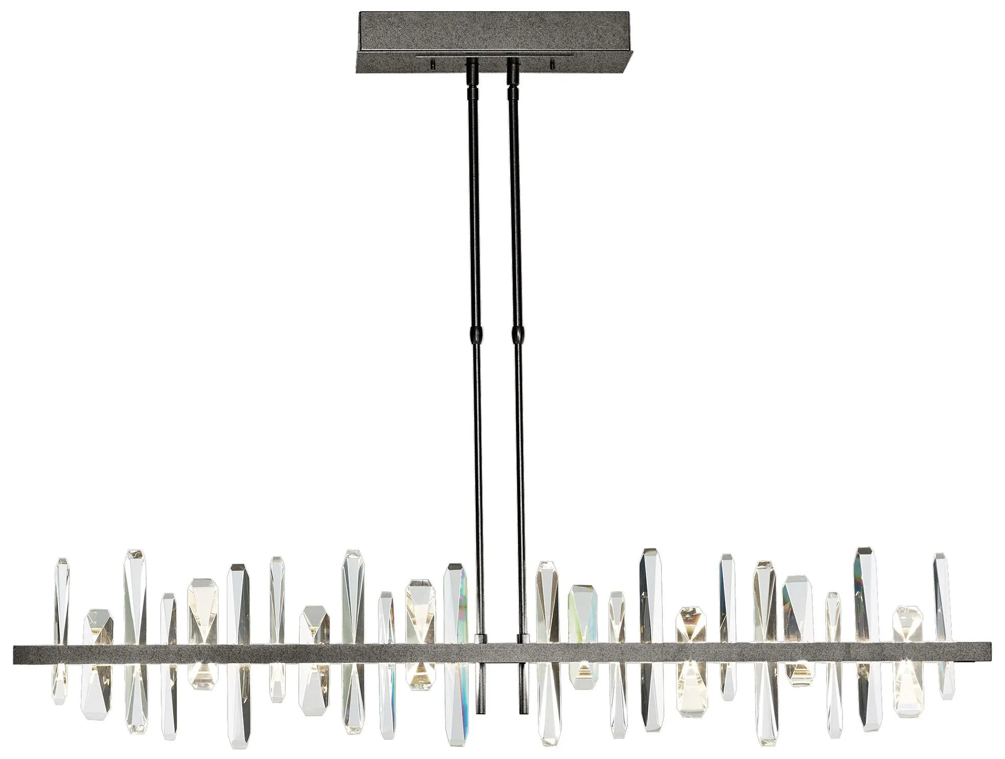 Solitude 51.9" Natural Iron & Crystal Short LED Pendant - Image 1