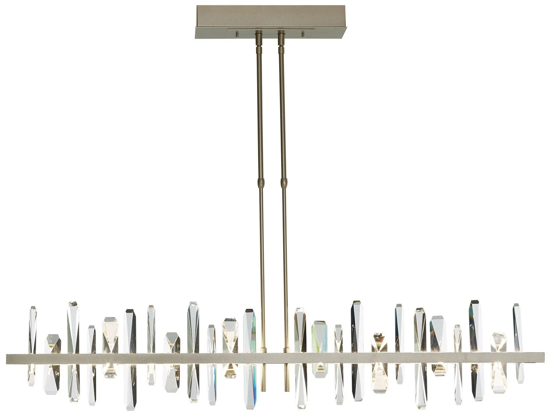 Solitude 51.9" Soft Gold & Crystal Long LED Pendant - Image 1