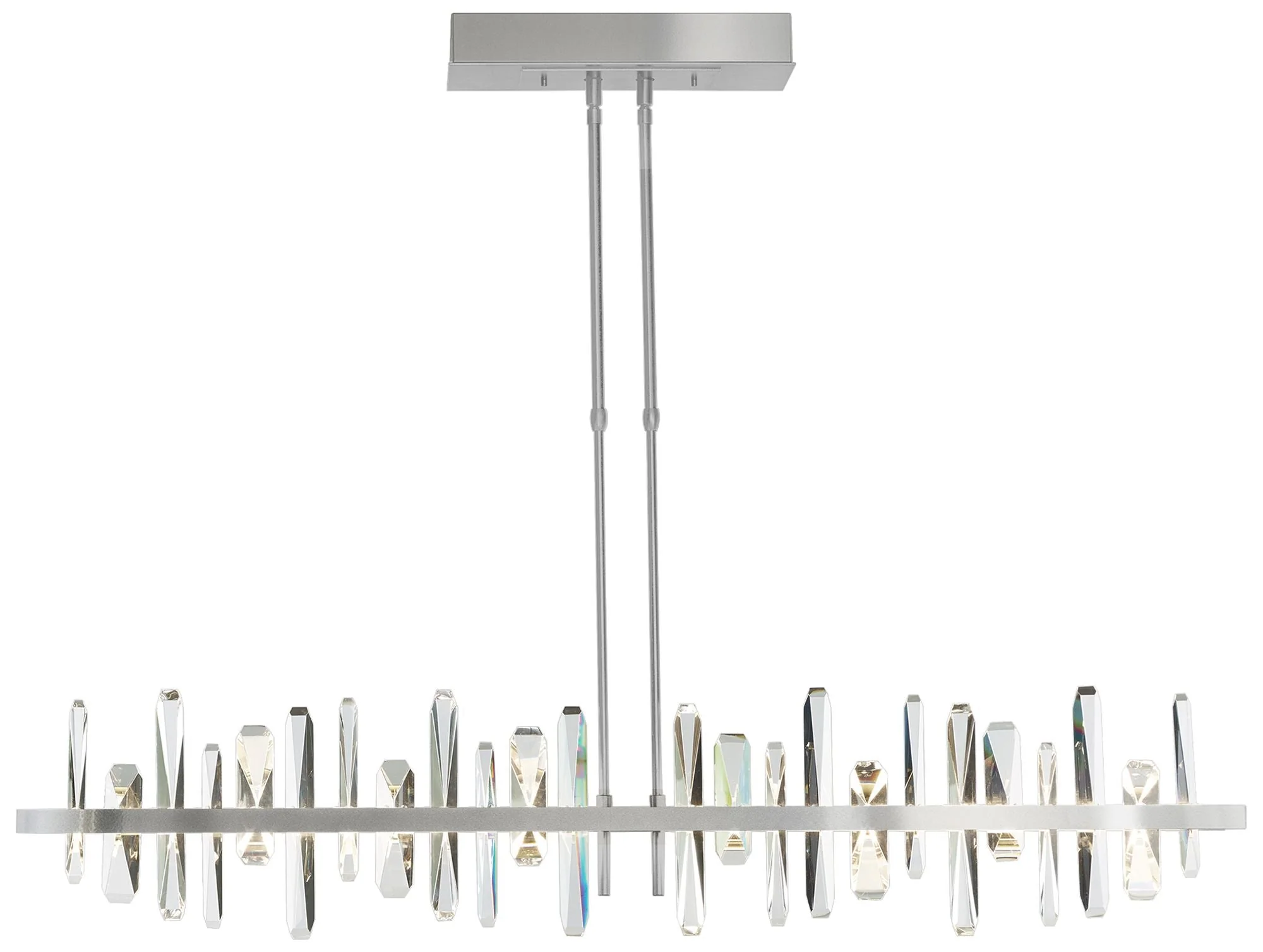Solitude Large LED Pendant - Sterling - Crystal Accents - Standard Height - Image 1