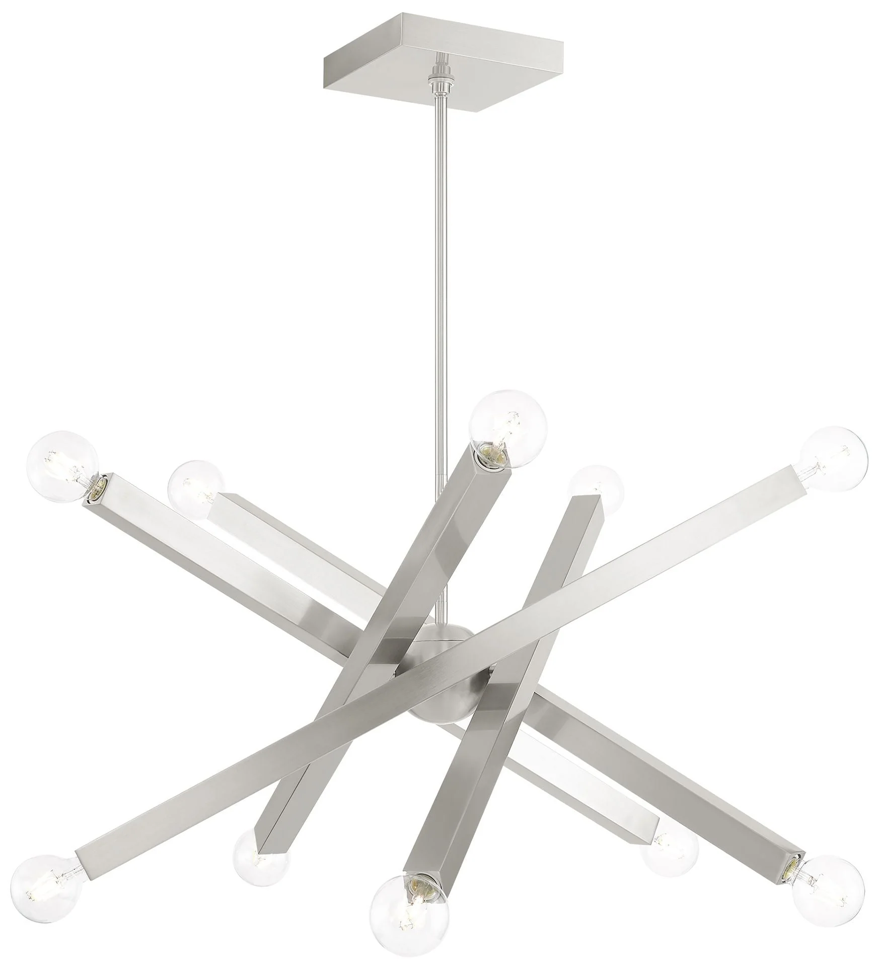 Solna 10 Light Brushed Nickel Chandelier - Image 1