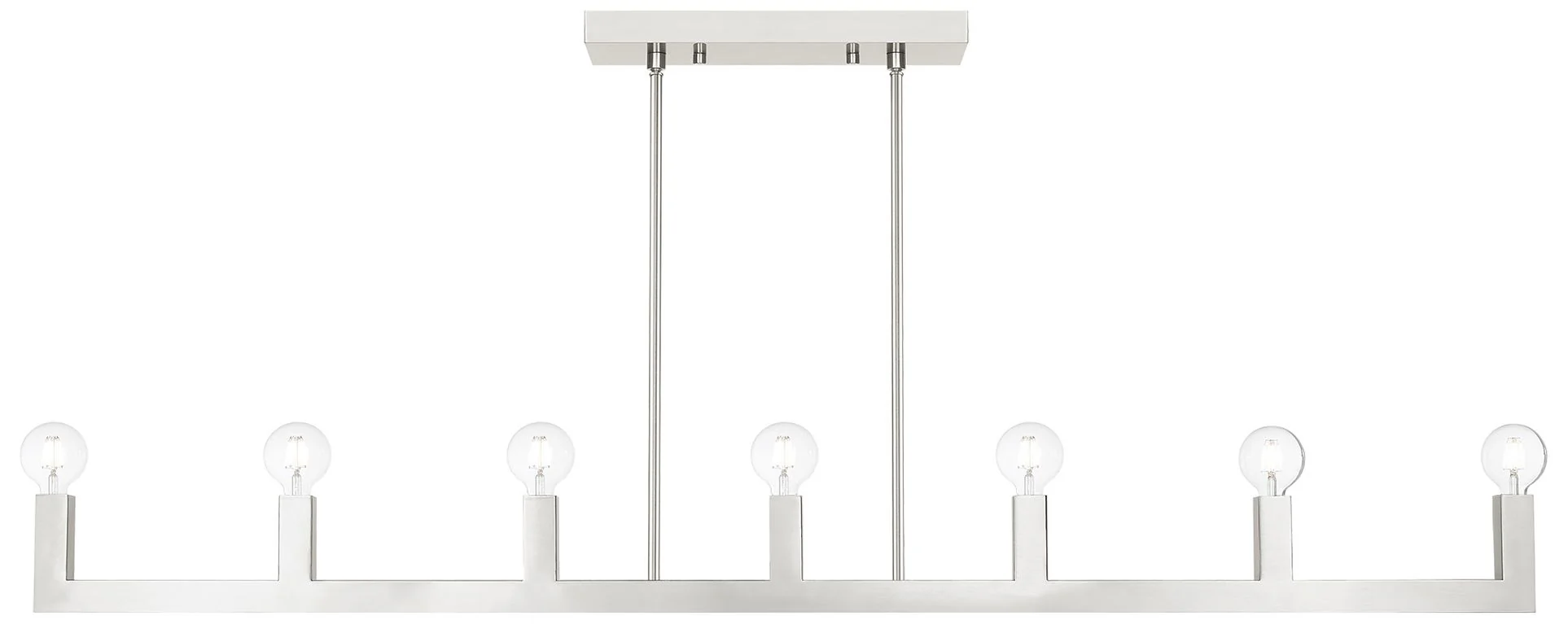 Solna 7 Light Brushed Nickel Linear Chandelier - Image 1