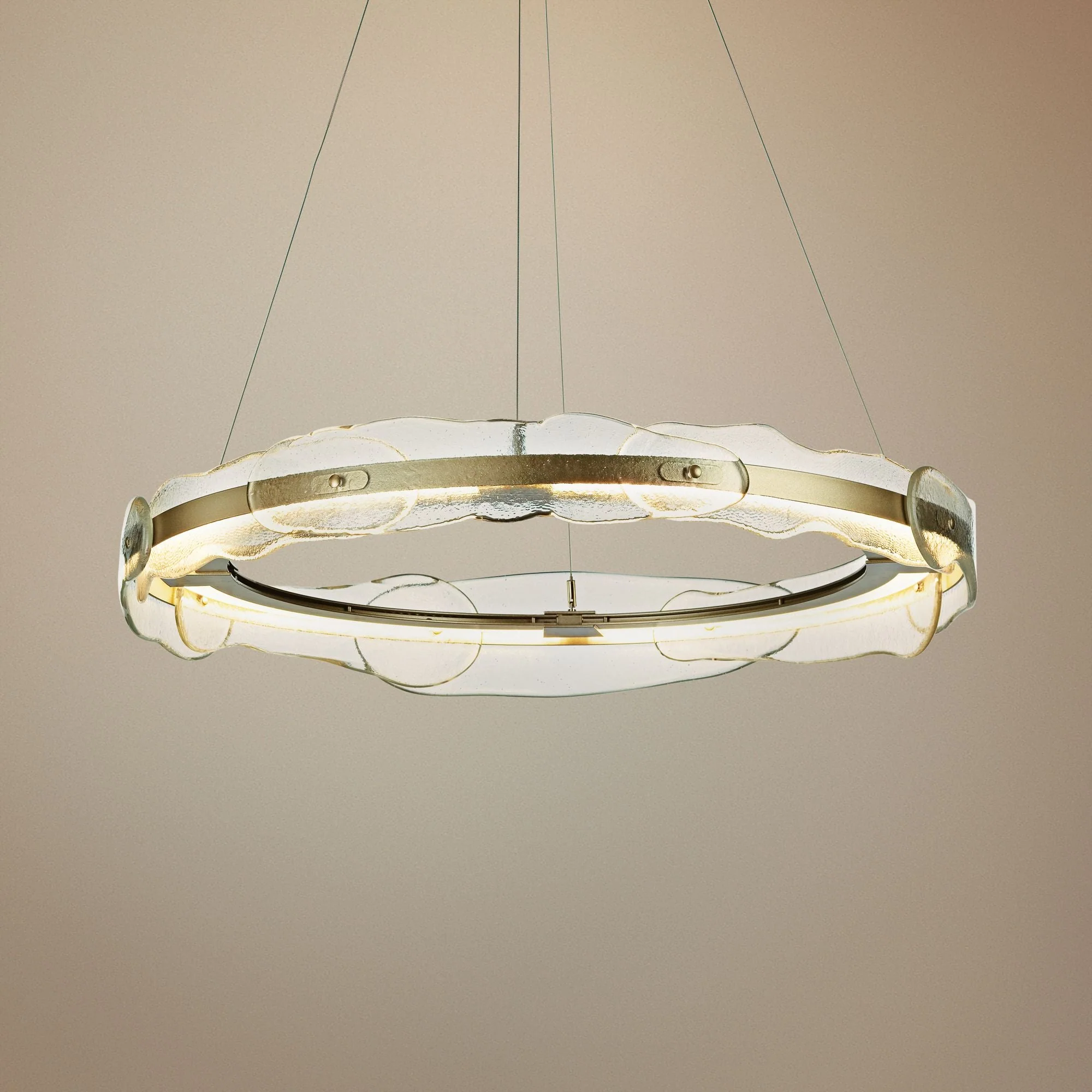 Solstice 35 3/4" Wide Soft Gold and Glass LED Pendant Light - Image 1