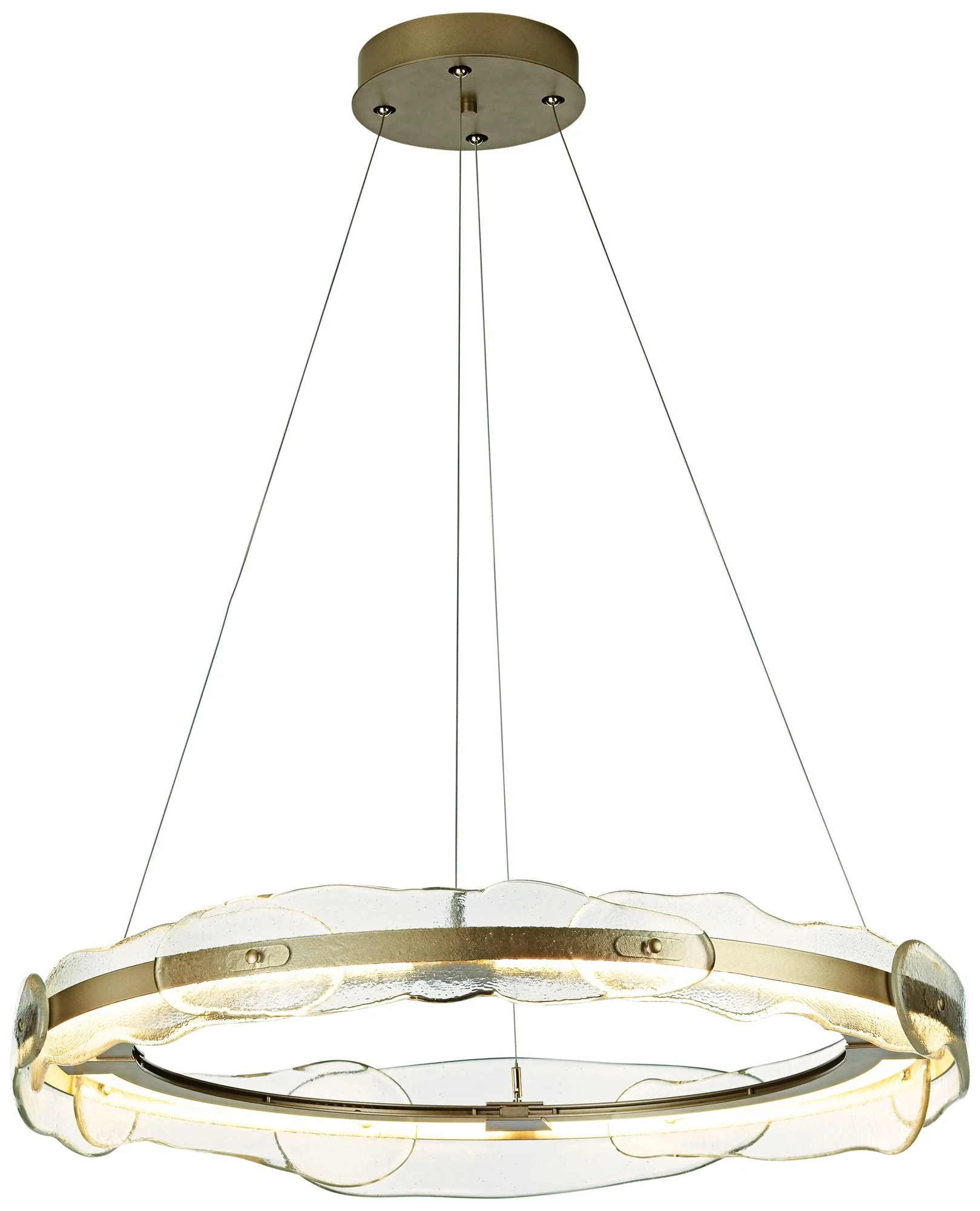 Solstice 35 3/4" Wide Soft Gold and Glass LED Pendant Light - Image 3