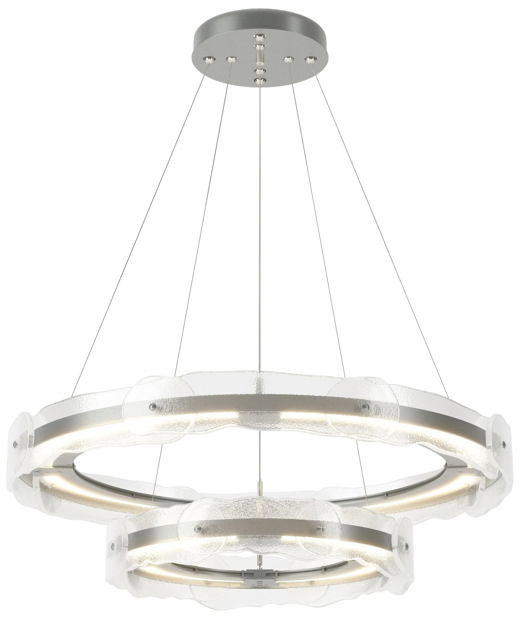 Solstice 36.6"W Tiered  Standard LED Pendant w/ Clear Glass Shade - Image 1