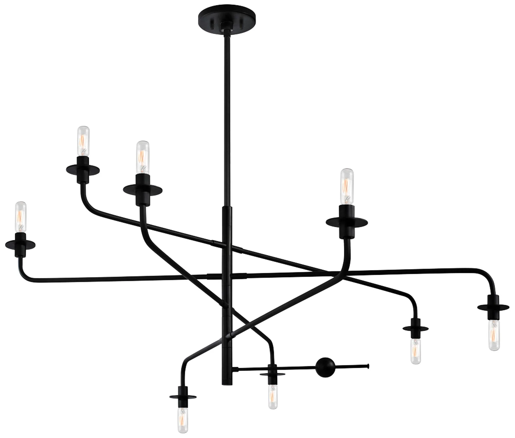 Sonneman Atelier 60" Wide Satin Black Pendant Light - Image 1