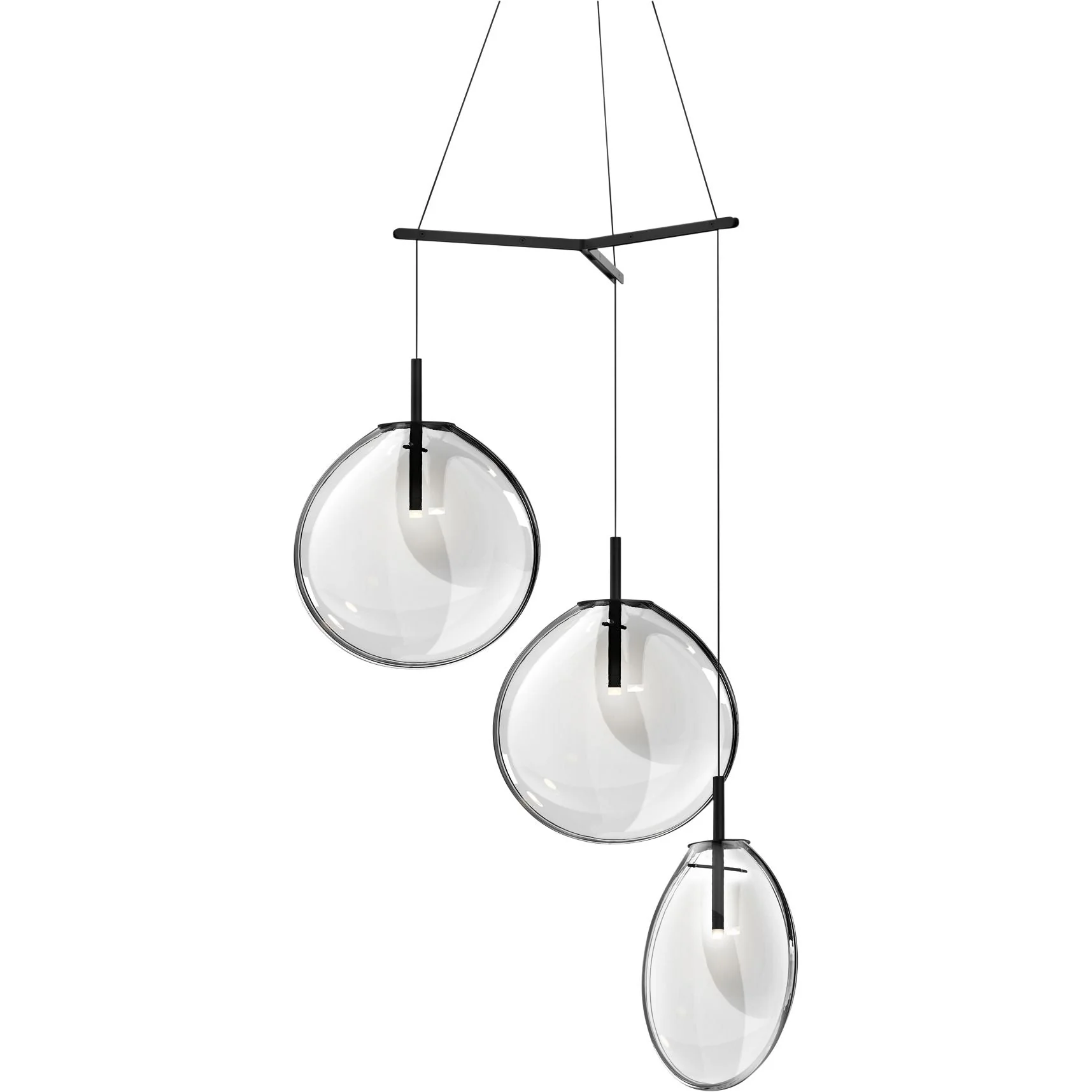 Sonneman Cantina 36" Wide Clear 3-LED Multi Light Pendant - Image 2