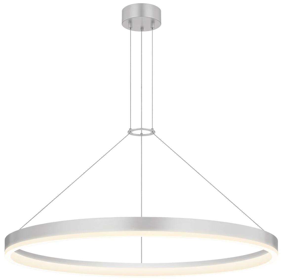 Sonneman Corona 31 1/2"W Satin Aluminum LED Pendant Light - Image 2