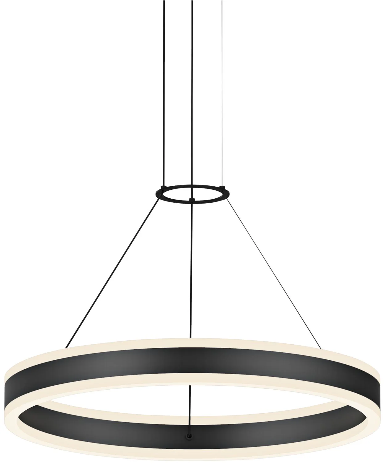 Sonneman Double Corona 23 3/4" Satin Black 2-Light LED Ring Pendant - Image 1