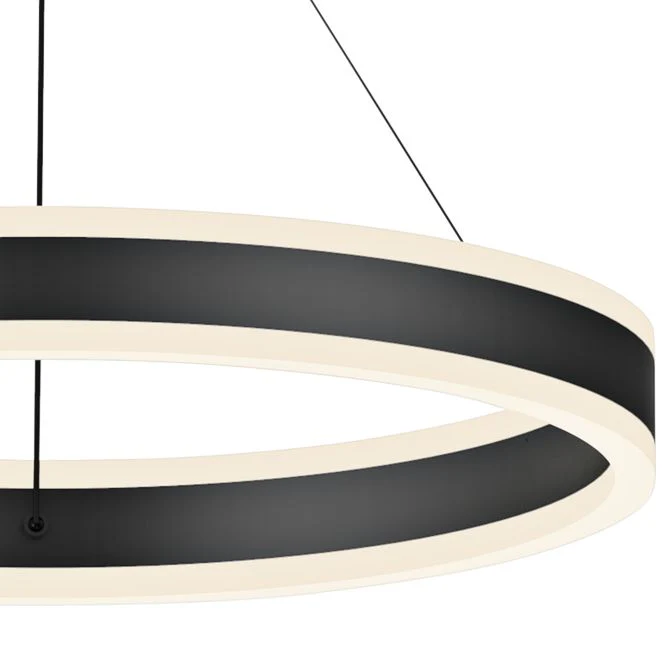 Sonneman Double Corona 23 3/4" Satin Black 2-Light LED Ring Pendant - Image 2