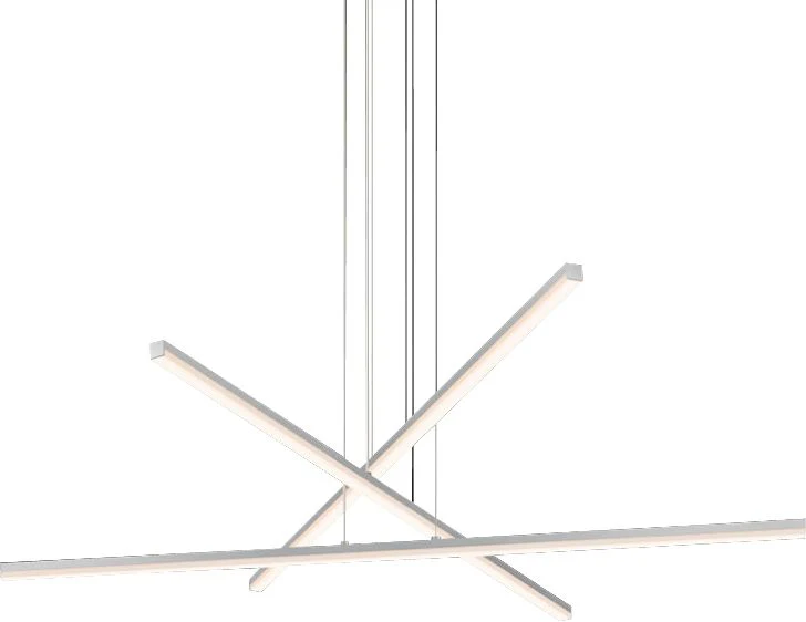 Sonneman Stix 39 1/2"W Satin Aluminum 3-Light LED Pendant - Image 2