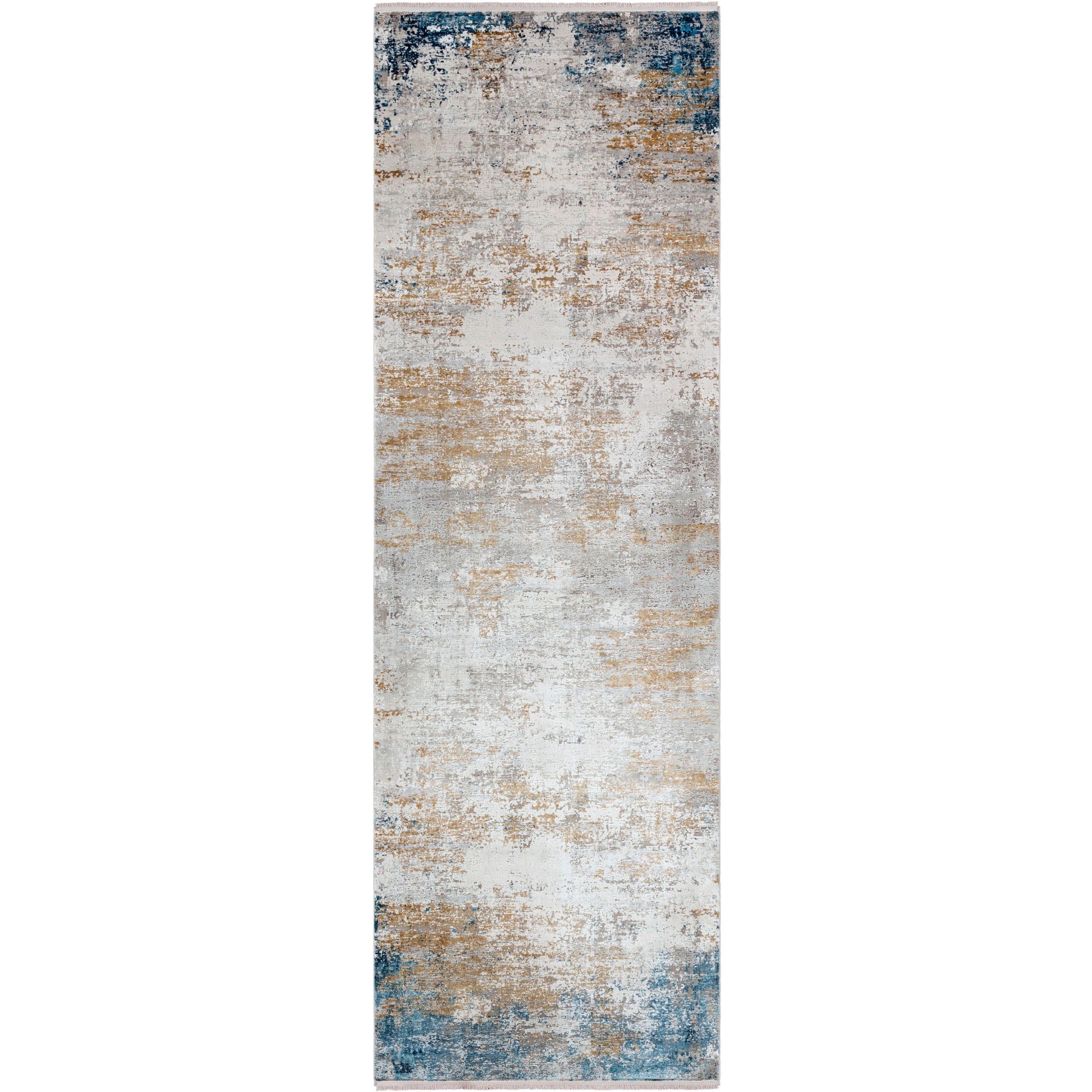 Surya Rugs Solar Collection Sky Blue, Dark Blue, Saffron, White, Gray & Charcoal Area Rug SOR-2301 - Image 3