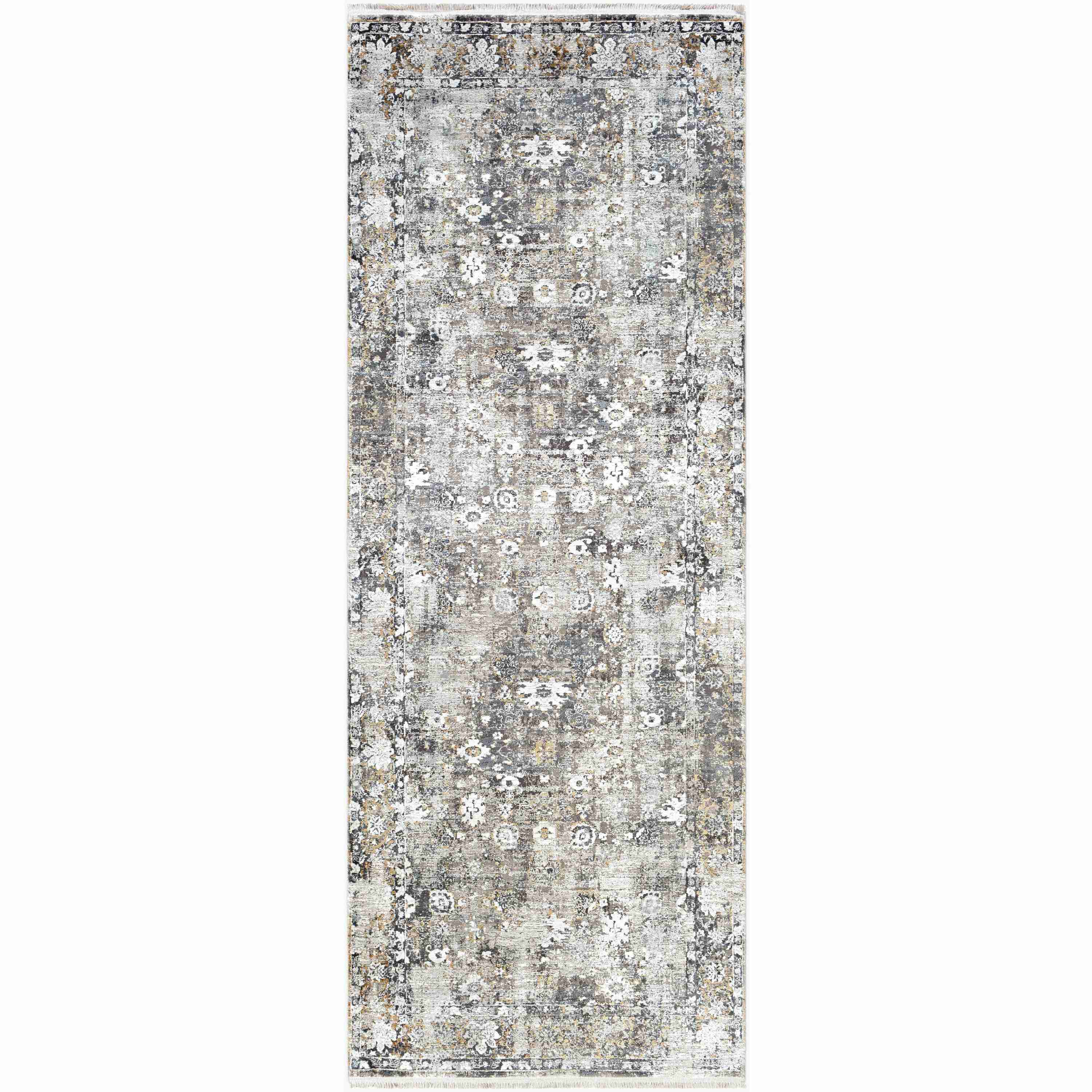 Surya Rugs Solar Collection Black, Gray, Charcoal, Saffron, White & Light Gray Area Rug SOR-2308 - Image 2