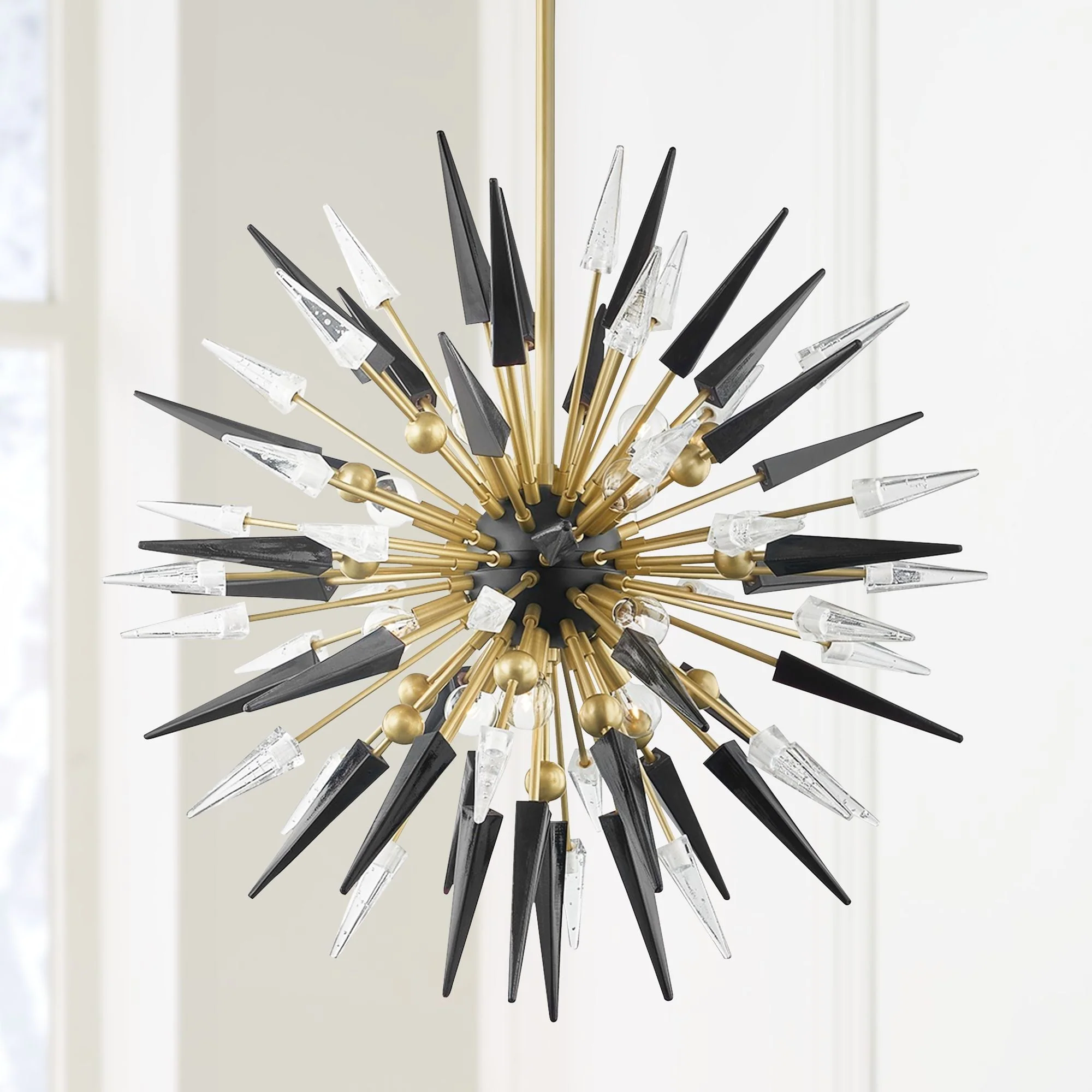 Sparta 32" Wide Aged Brass 12-Light Sputnik Chandelier - Image 1