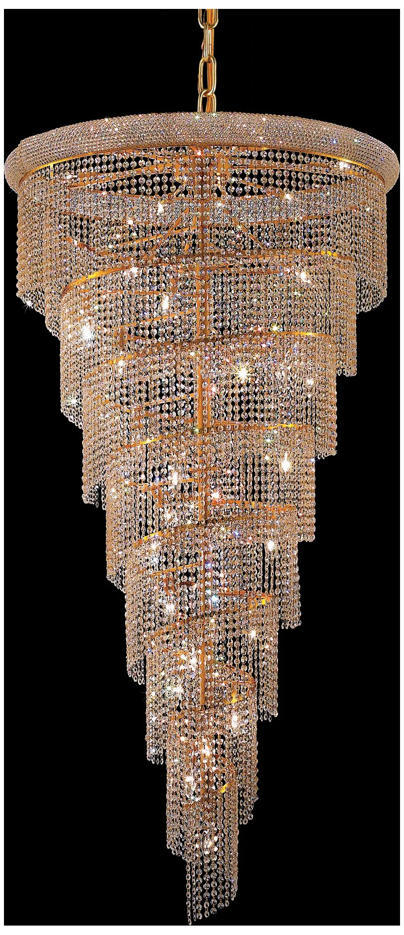 Spiral 26 Lt Gold Chandelier Clear - Image 1