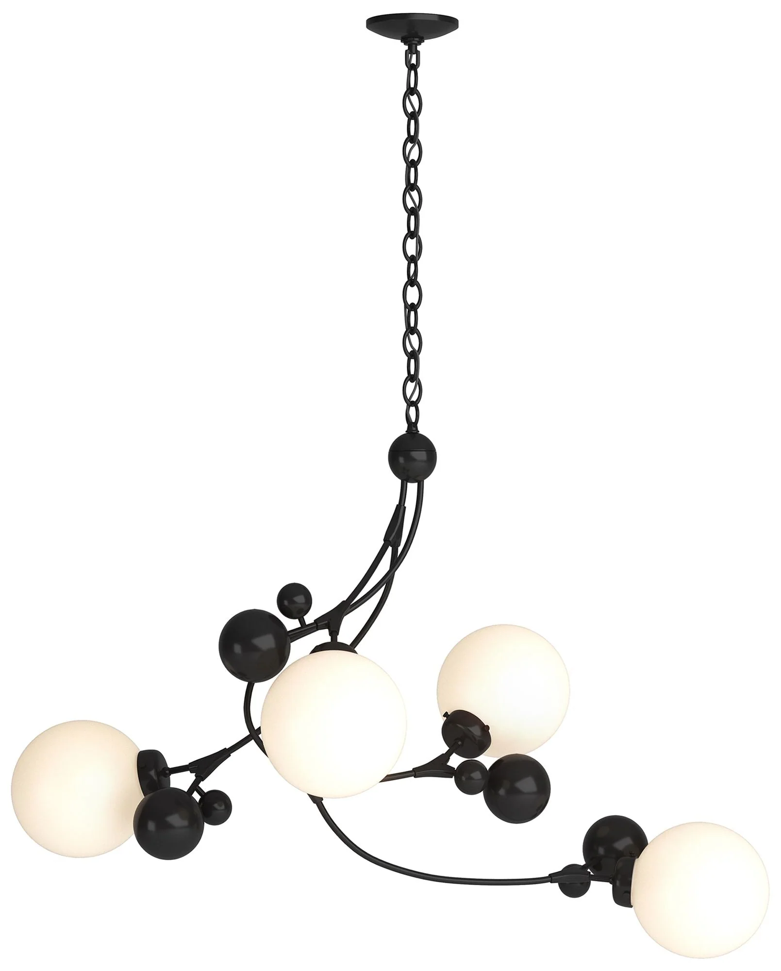 Sprig Pendant - Black Finish - Opal Glass - Image 1