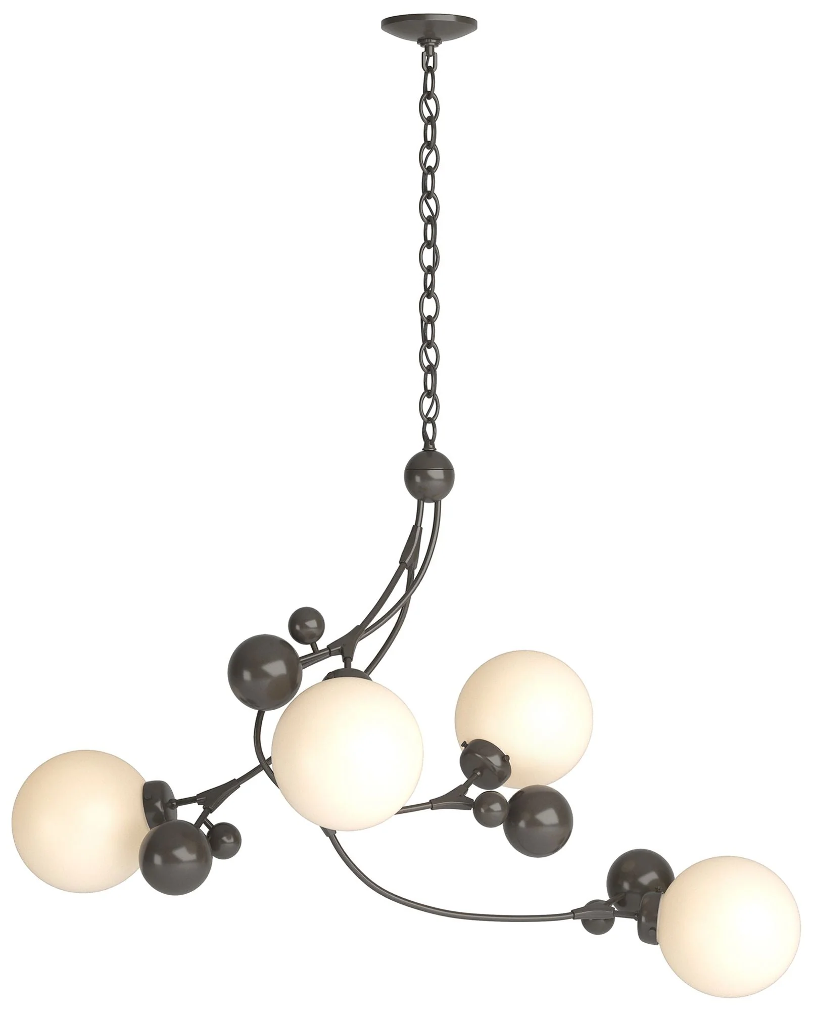 Sprig Pendant - Dark Smoke Finish - Opal Glass - Image 1
