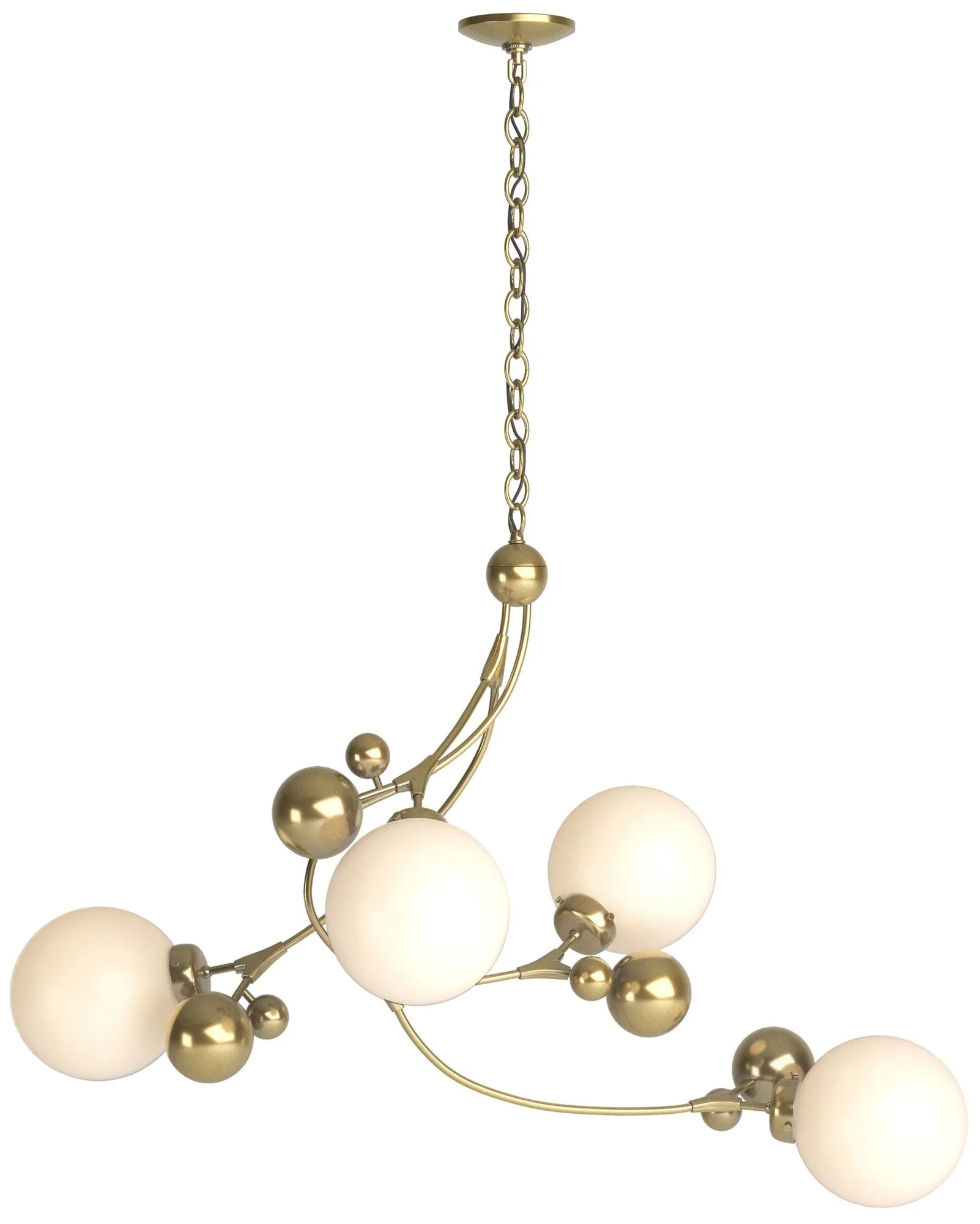 Sprig Pendant - Modern Brass - Opal Glass - Image 1