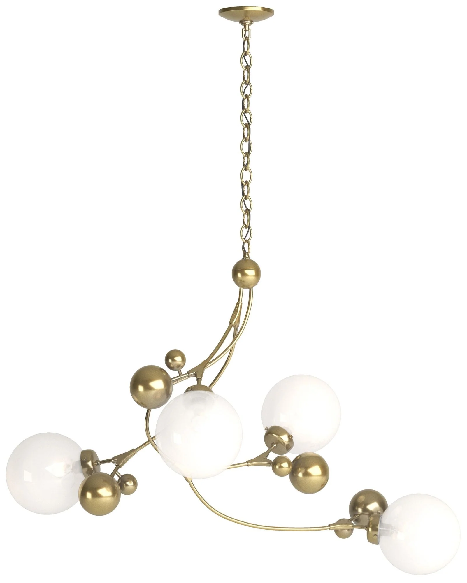 Sprig Pendant - Modern Brass - Opaline - Image 1