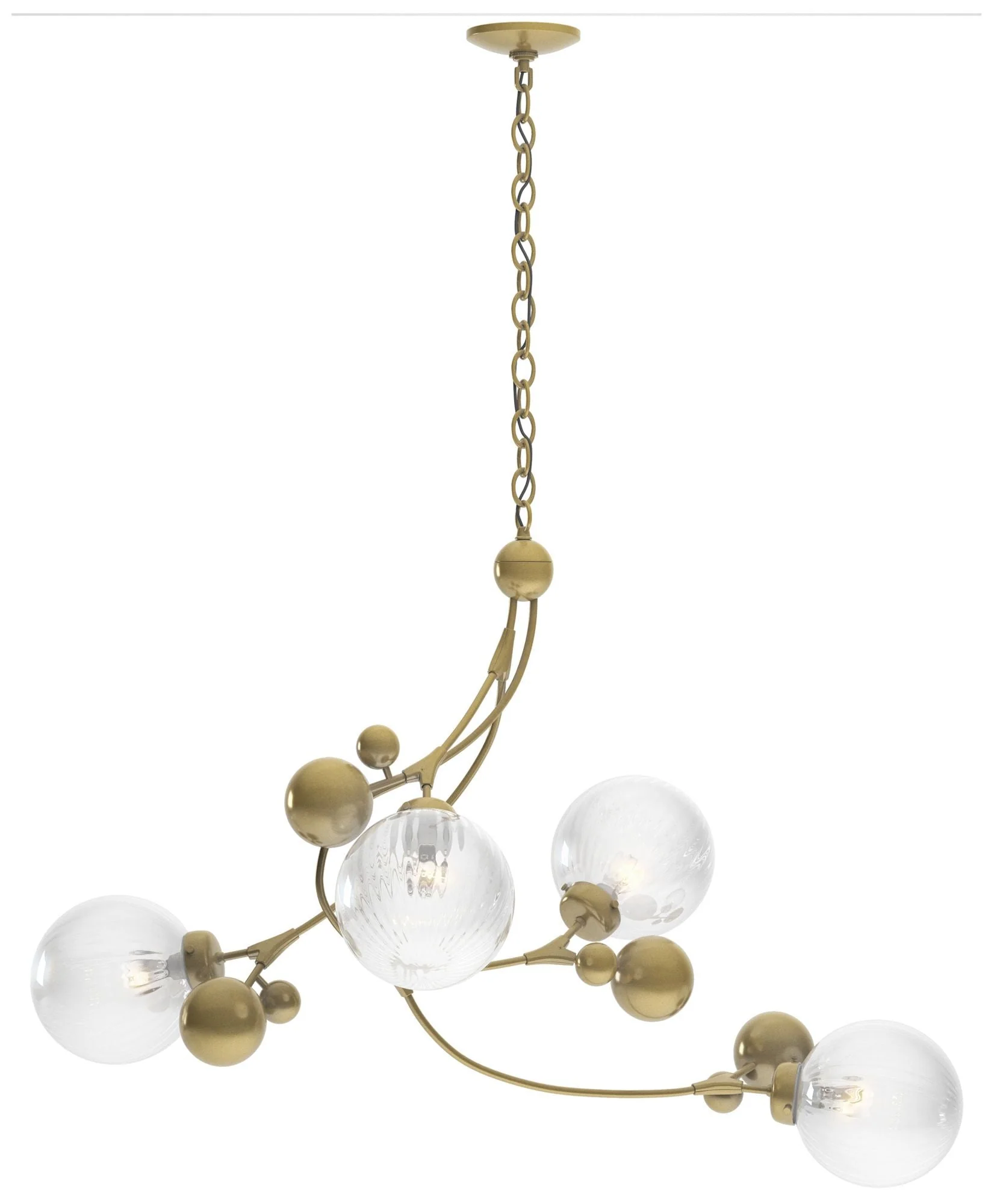 Sprig Pendant - Modern Brass - Water Glass - Image 1