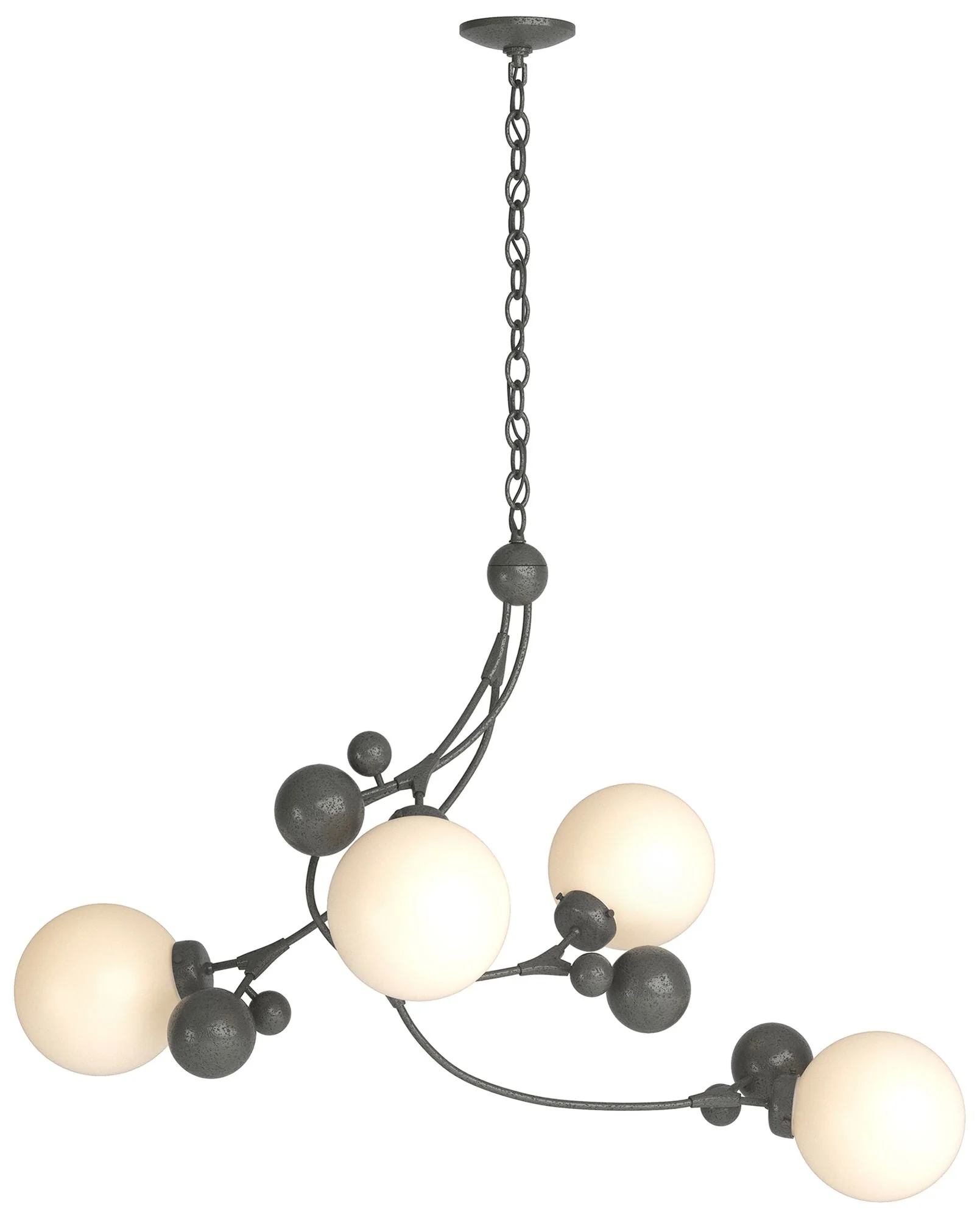 Sprig Pendant - Natural Iron Finish - Opal Glass - Image 1
