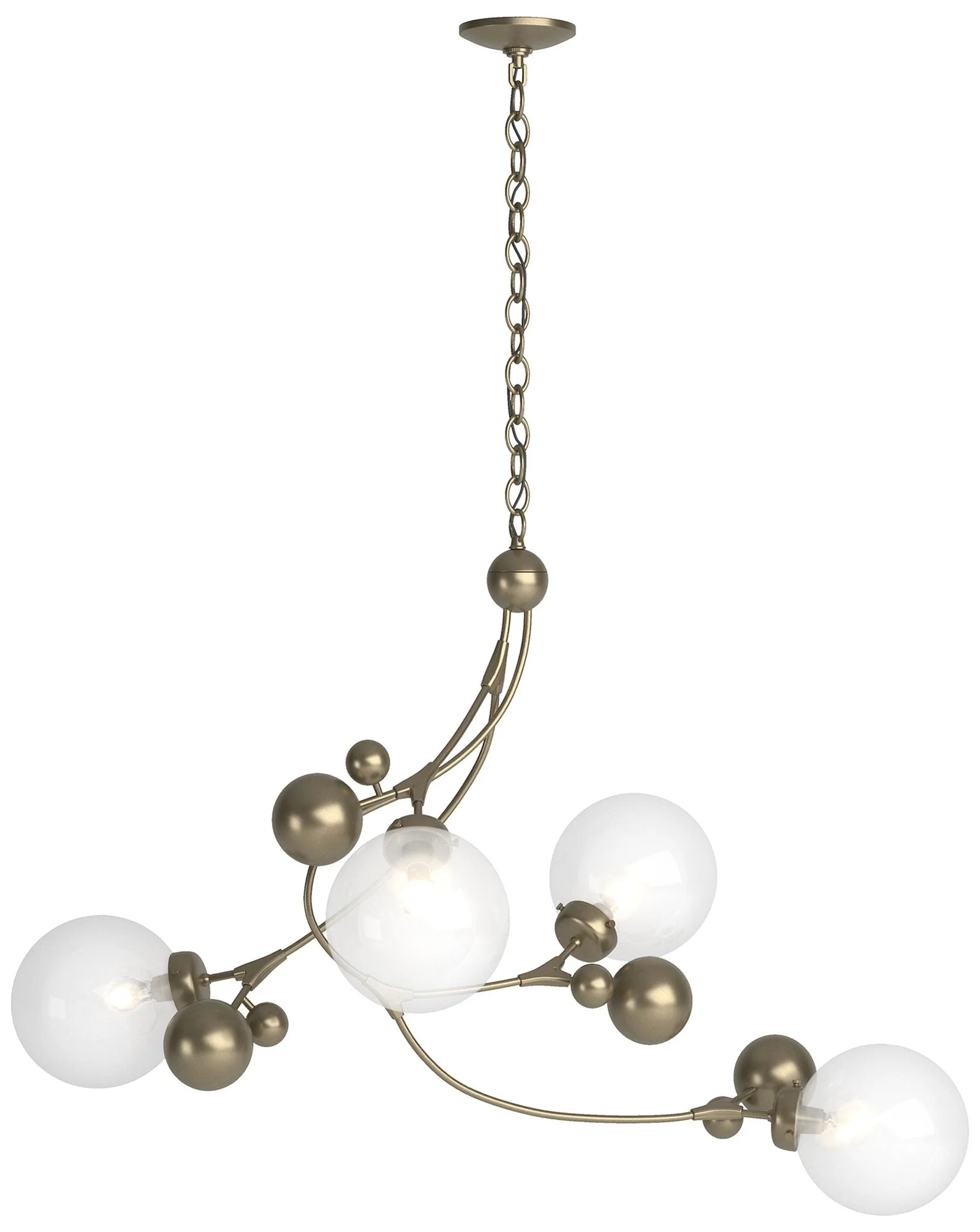 Sprig Pendant - Soft Gold Finish - Opaline - Image 1