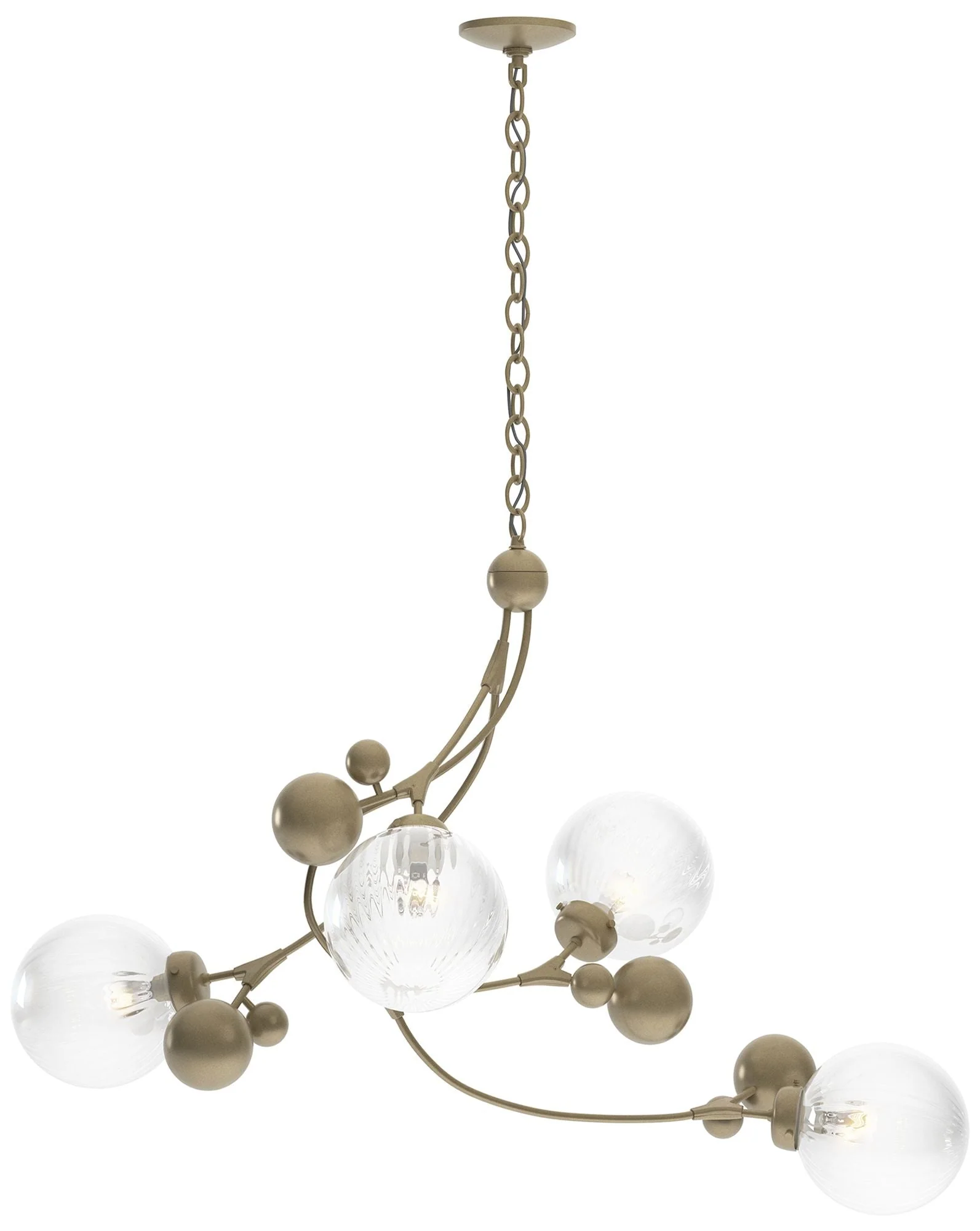 Sprig Pendant - Soft Gold Finish - Water Glass - Image 1