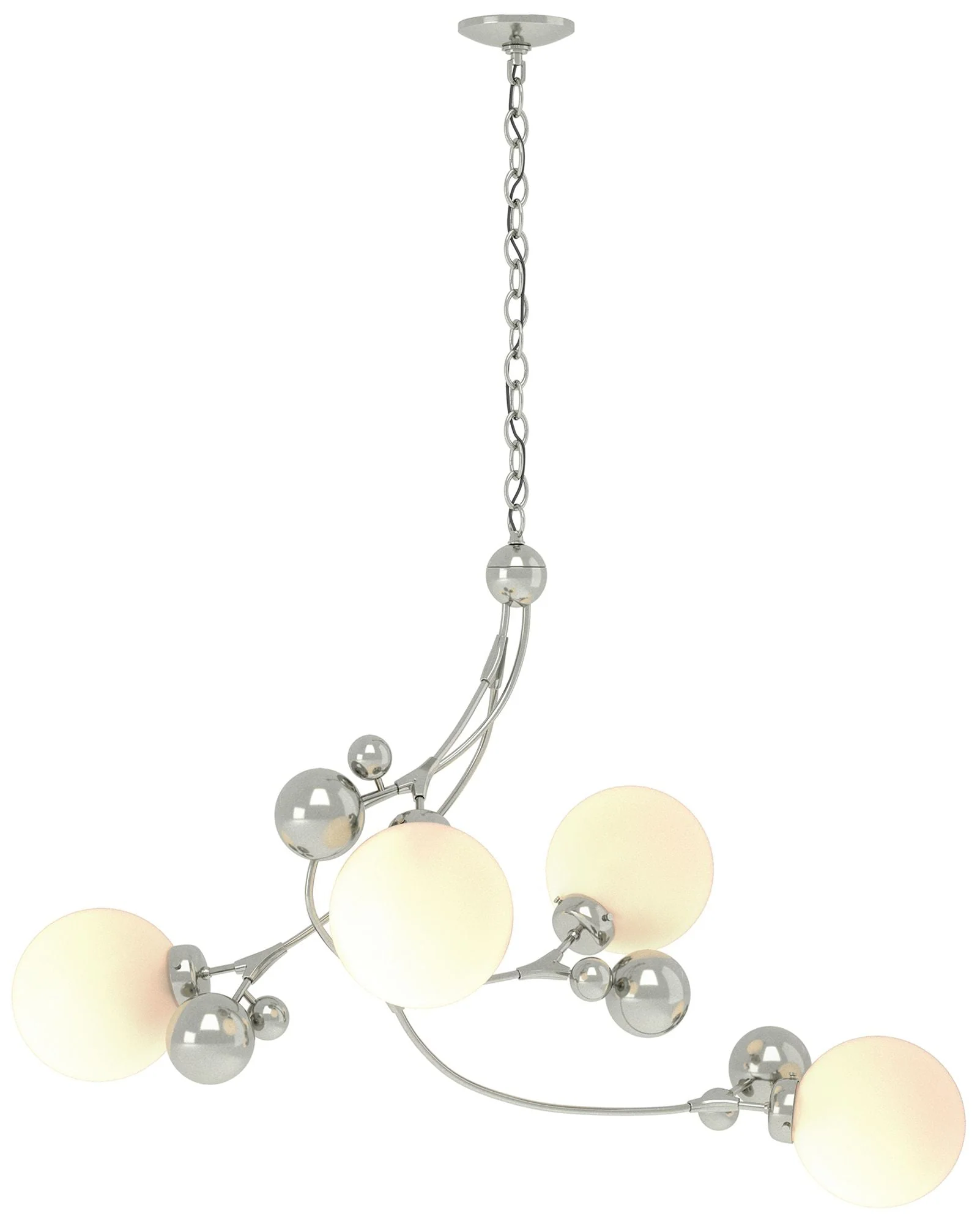 Sprig Pendant - Sterling Finish - Opal Glass - Image 1