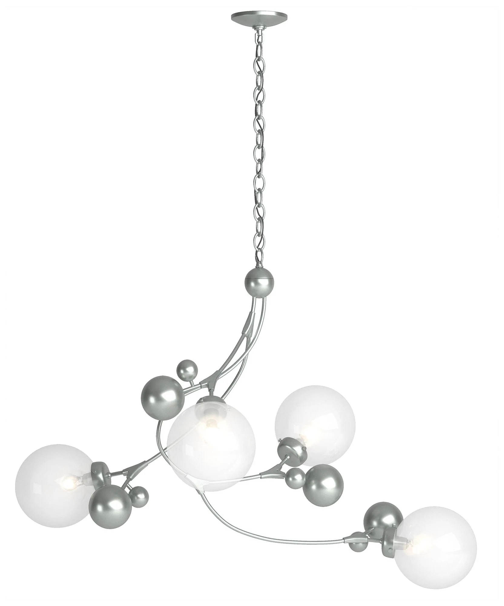 Sprig Pendant - Vintage Platinum Finish - Opaline - Image 1