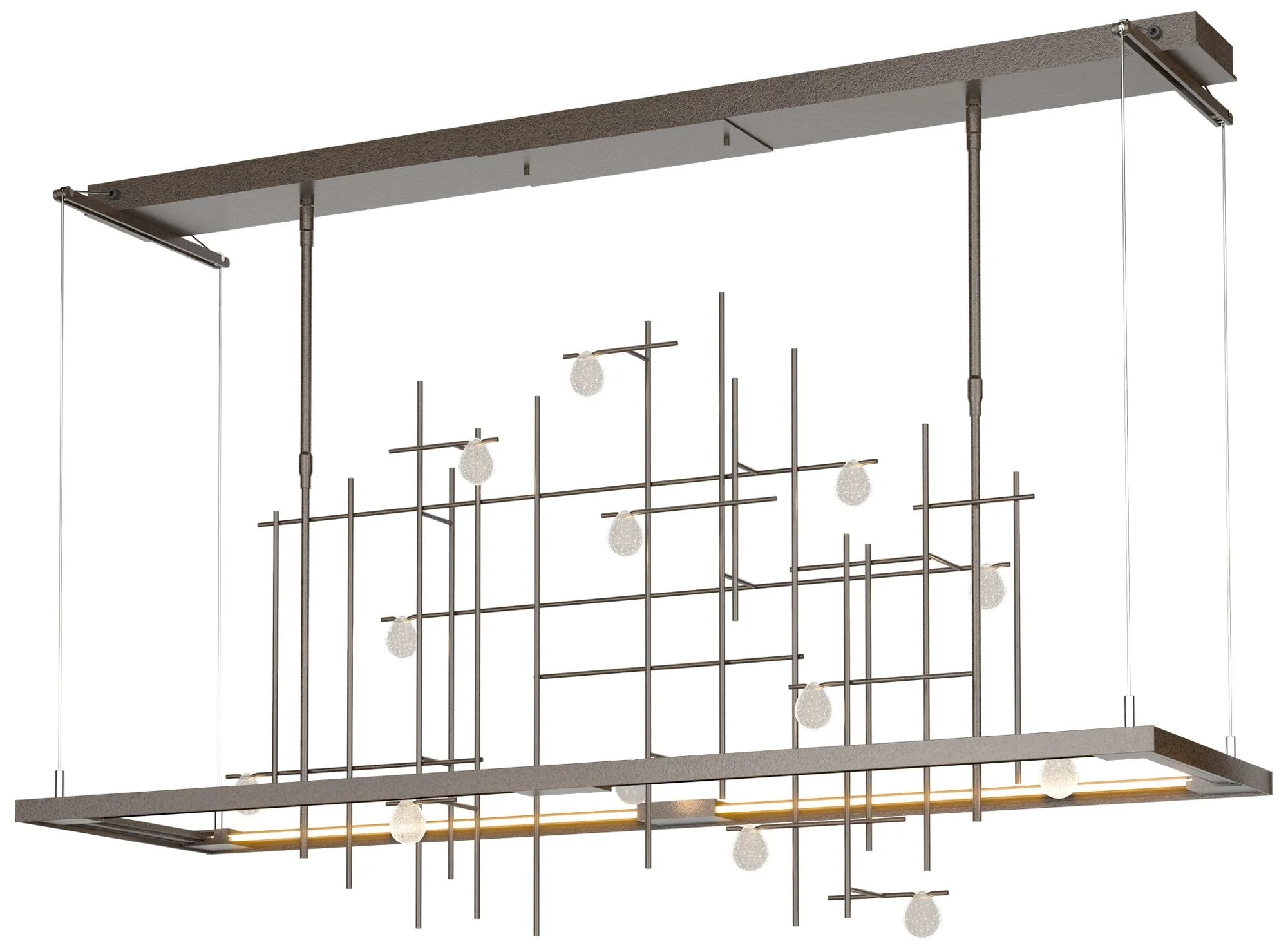 Spring 53.4"W Oil Rubbed Bronze Standard LED Pendant w/ Clear Bubble S - Image 1