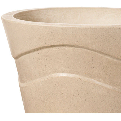 Surya Seastone Collection Modern Set of 2 Brushed Matte Gray Concrete Outdoor Floor Vases SST-005 - Image 3
