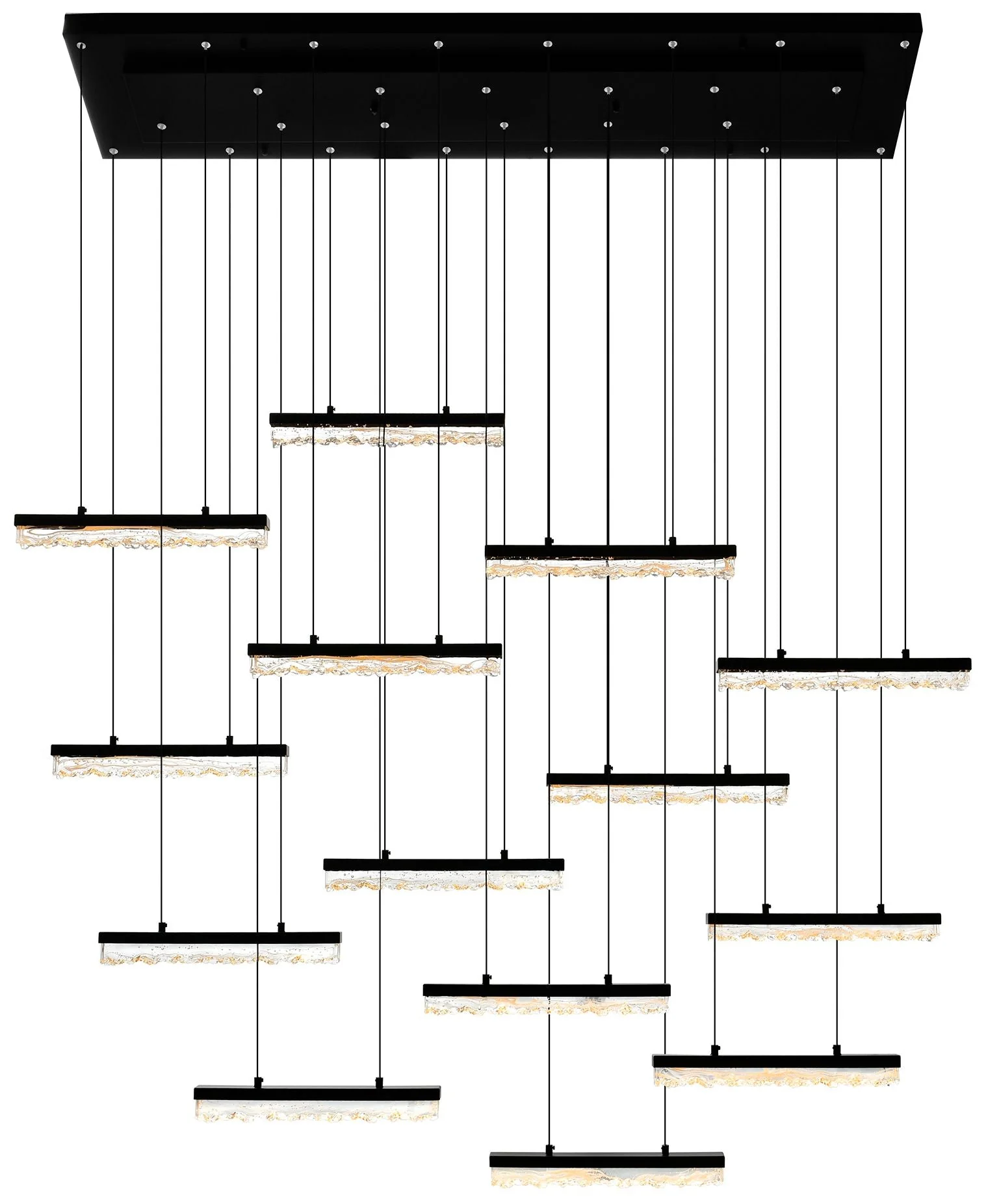 Stagger Integrated LED Black Chandelier - Image 1