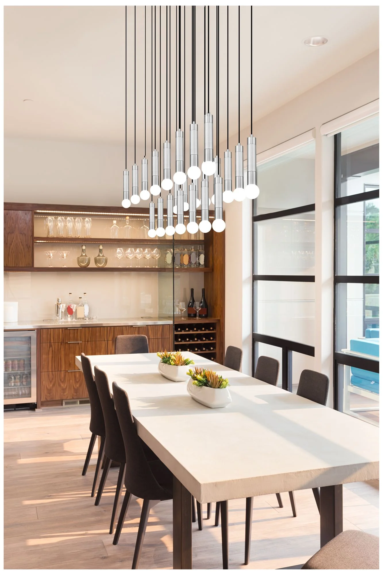 Stari by Z-Lite Brushed Nickel 23 Light Linear Chandelier - Image 3