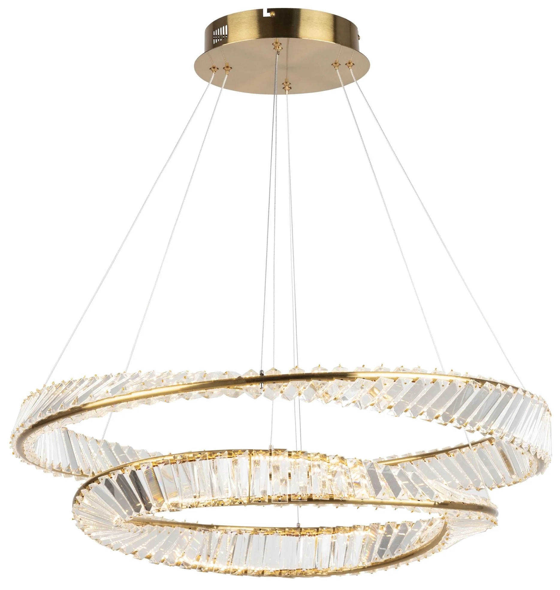Stella 16" Wide Brushed Brass 65W LED Chandelier - Image 1