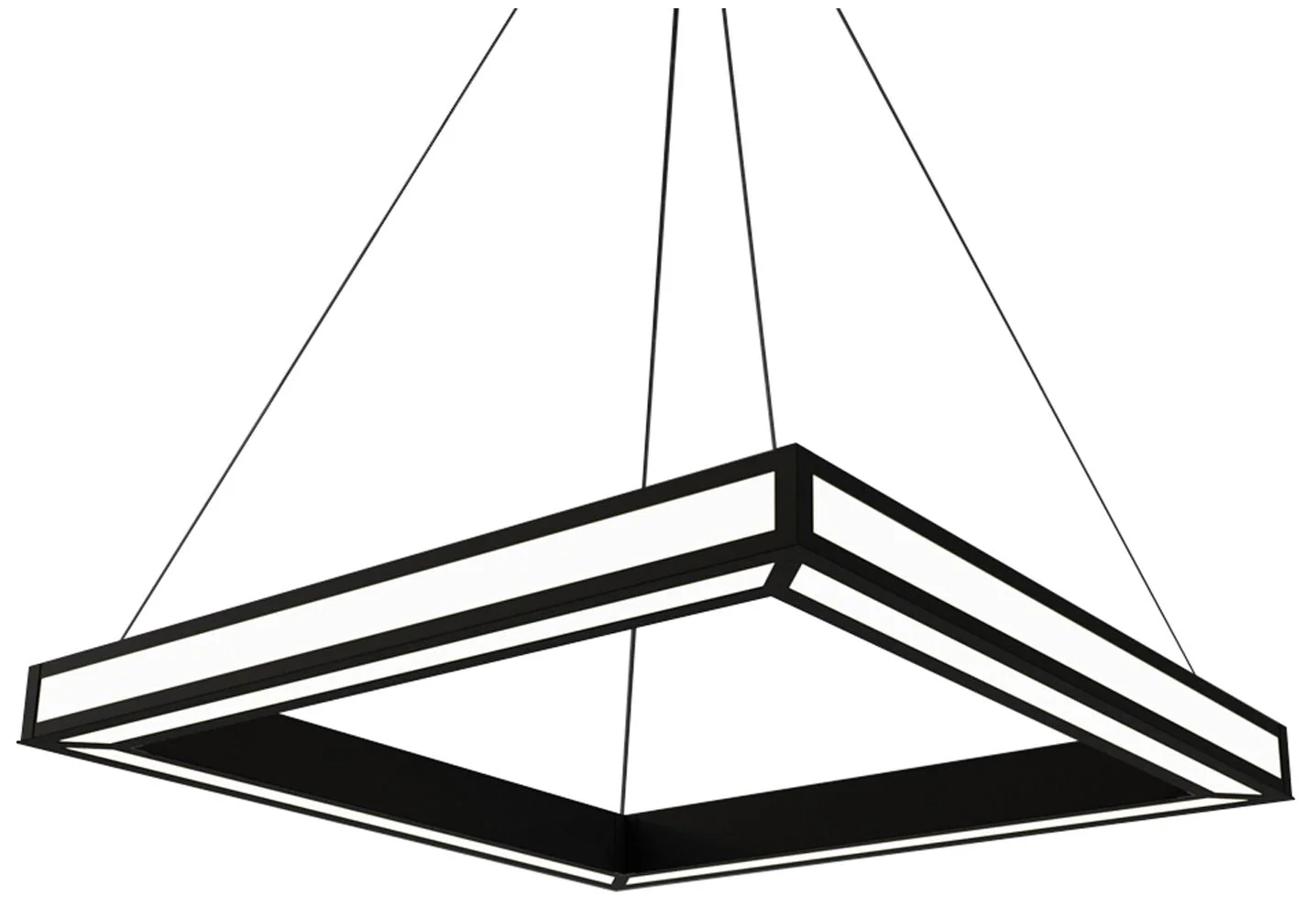 Strata 24"W Black and Opal Acrylic Ring Pendant 0-10V LED - Image 1