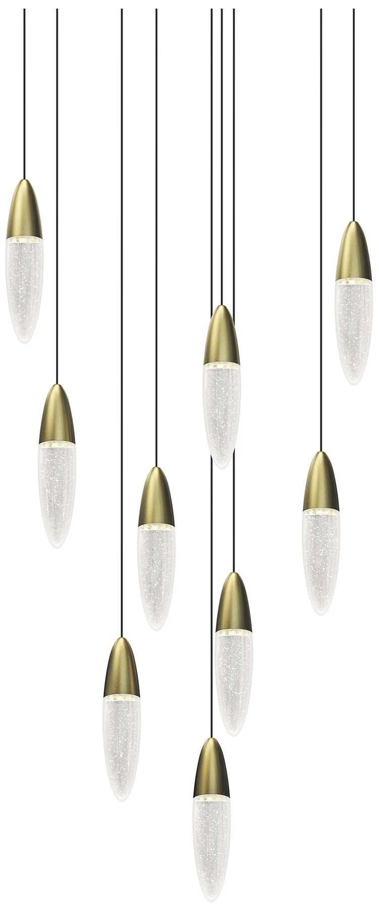 Sultana 24 1/2" Wide Satin Brass 9-Light LED Round Pendant - Image 1