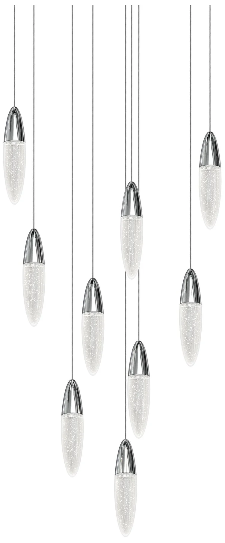 Sultana 24 1/2"W Polished Chrome 9-Light LED Round Pendant - Image 1