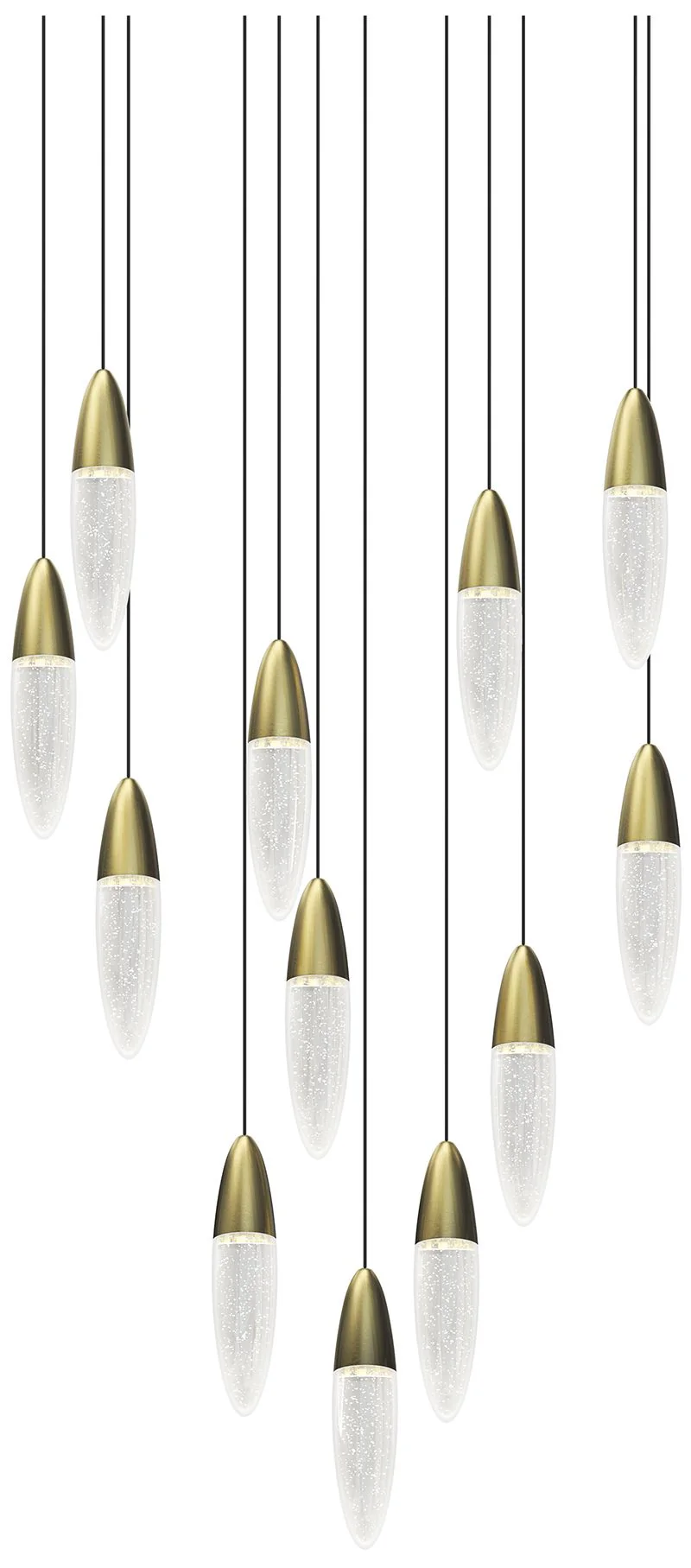 Sultana 25 1/4" Wide Satin Brass 12-Light LED Round Pendant - Image 1