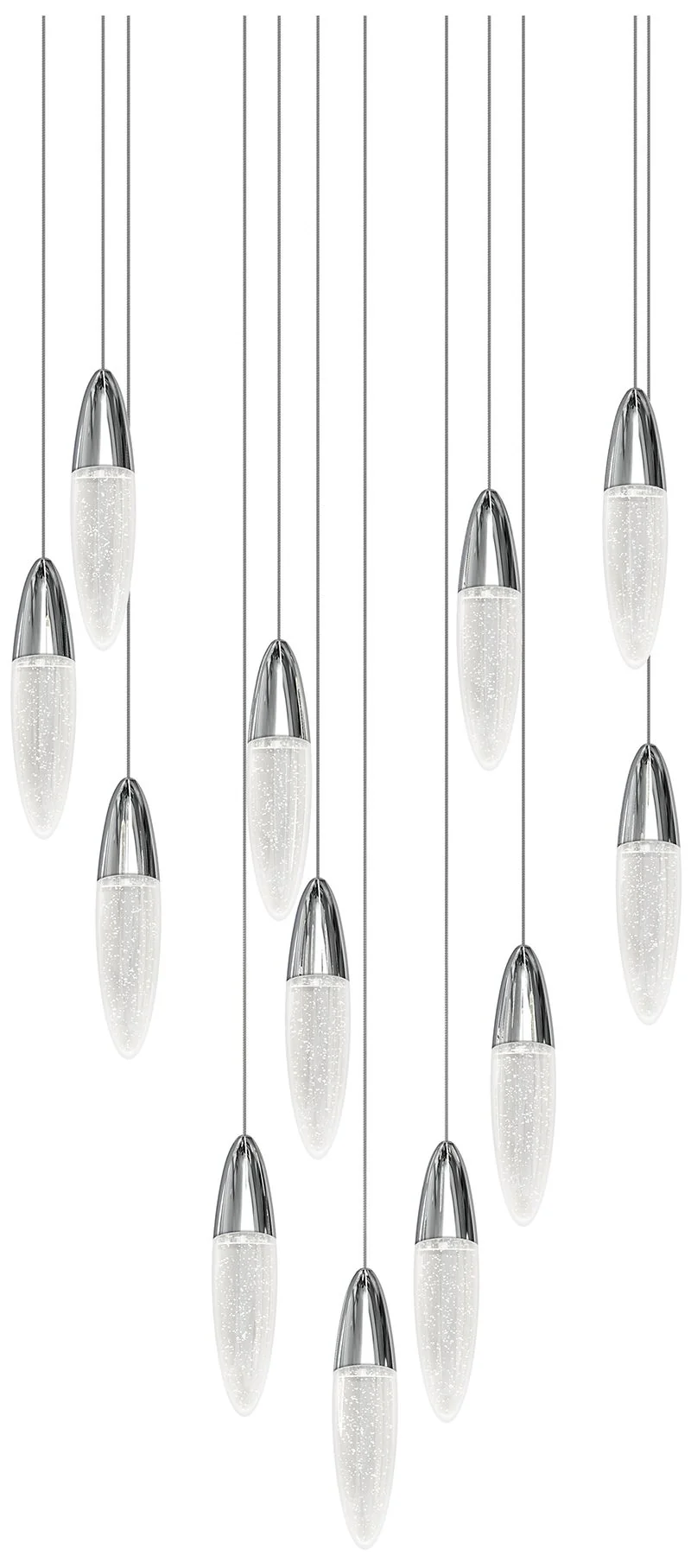 Sultana 25 1/4"W Polished Chrome 12-Light LED Round Pendant - Image 1
