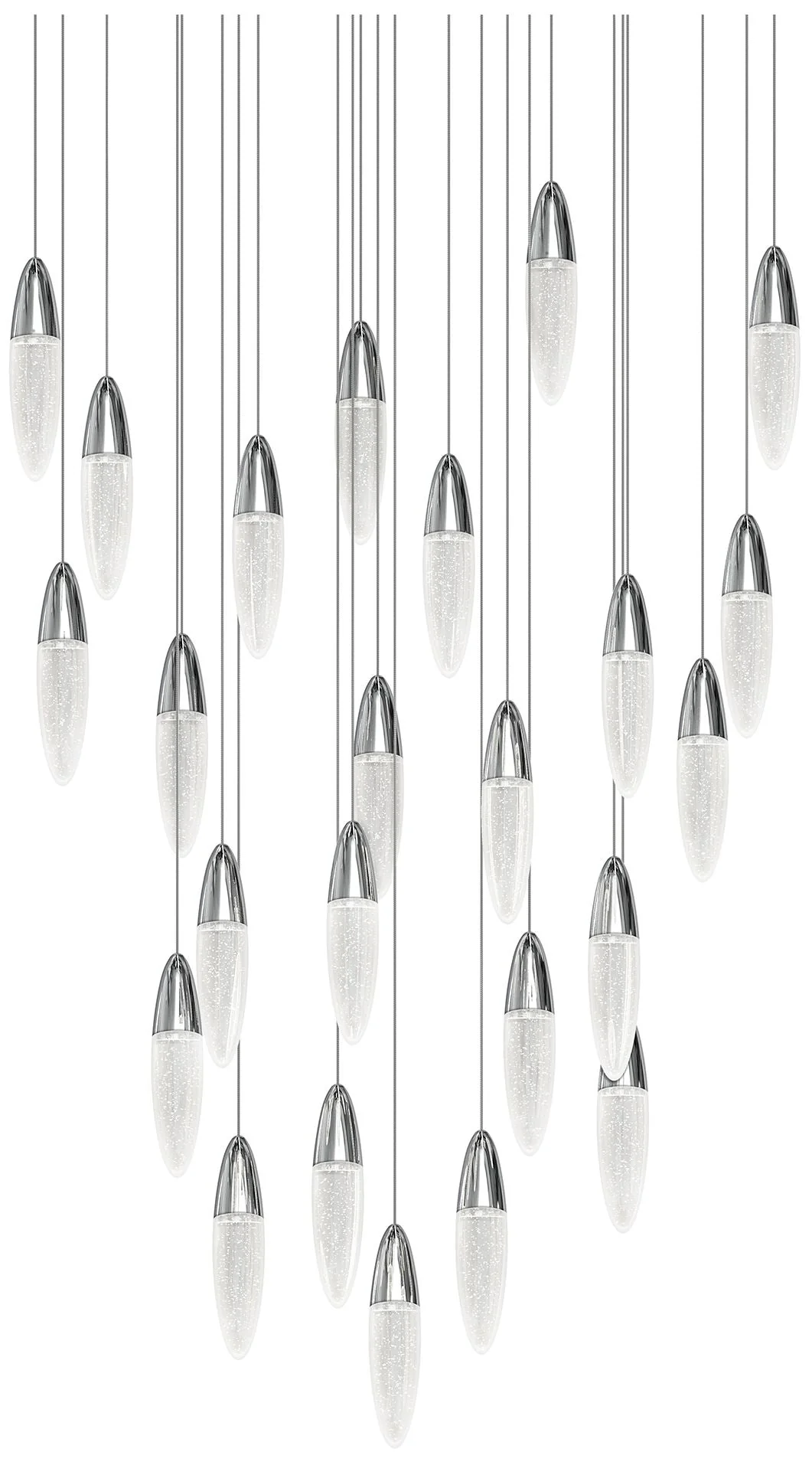 Sultana 37" Wide Polished Chrome 24-Light LED Round Pendant - Image 1